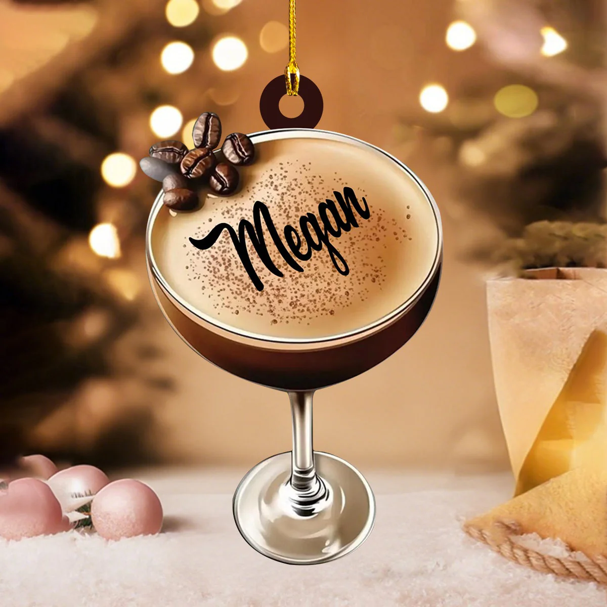 Personalized Espresso Martini Ornament, Gift For Martini Drinkers,Bartender Gift - Image 3