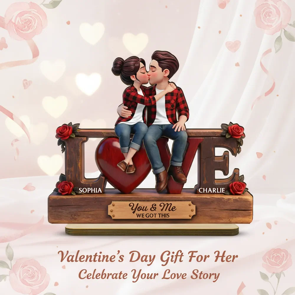 Personalized Eternal Rose Wooden Plaque – Forever Together 2-Layered Love Gift for Couple, Him, or Her - Image 8
