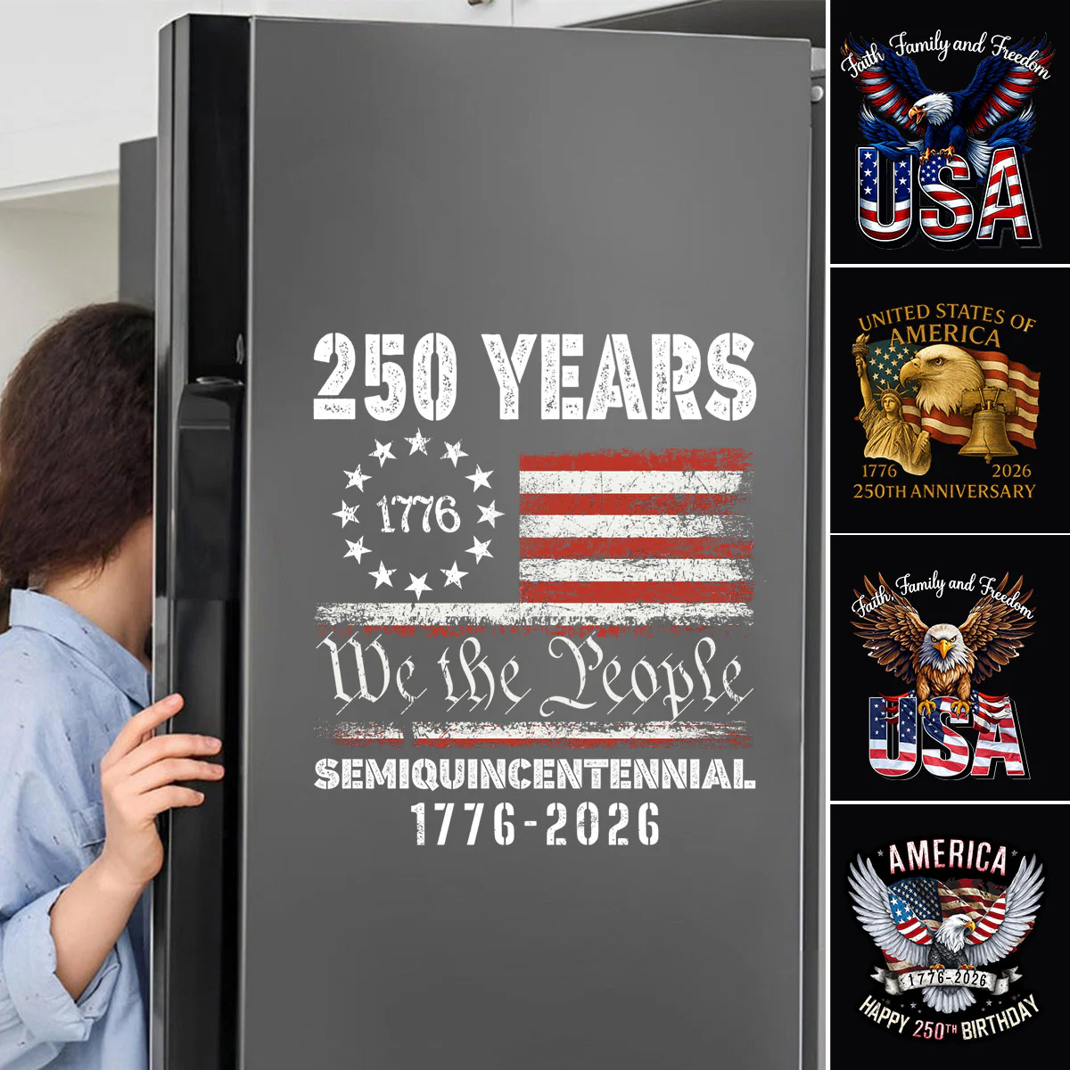 Personalized Faith, Family & Freedom America 250th Car Window Decal Sticker - Image 4