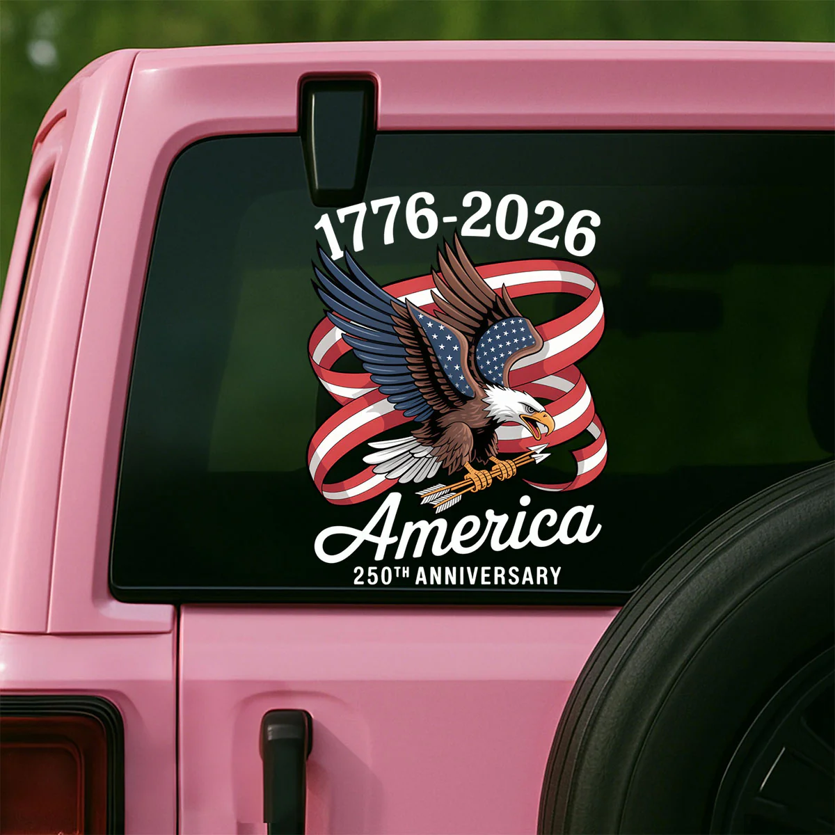 Personalized Faith, Family & Freedom America 250th Car Window Decal Sticker - Image 6