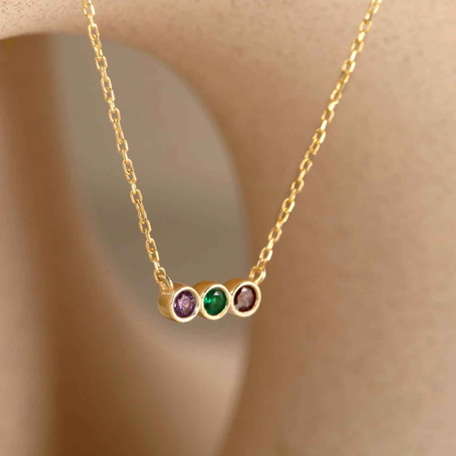 Personalized Family Birthstone Necklace,Multiple Birthstone Necklace - Image 3