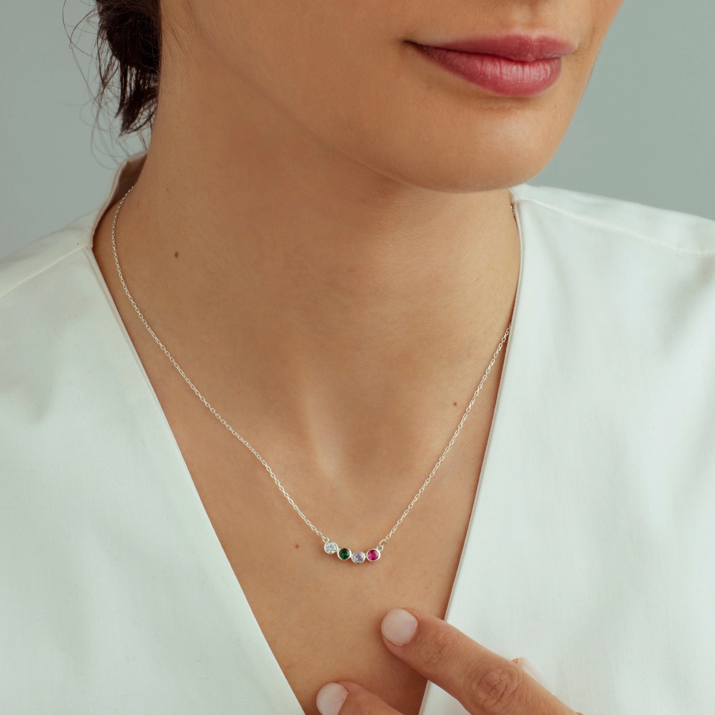 Personalized Family Birthstone Necklace,Multiple Birthstone Necklace - Image 9