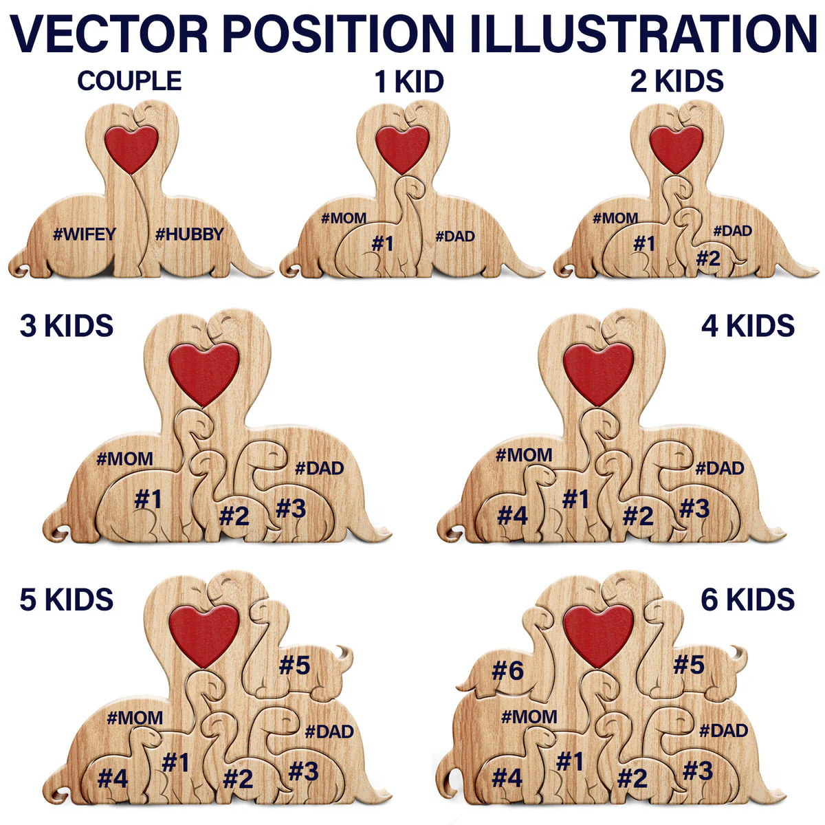 Personalized Dinosaurs Wooden Puzzle Gift For Mother, Father, Family - Image 4