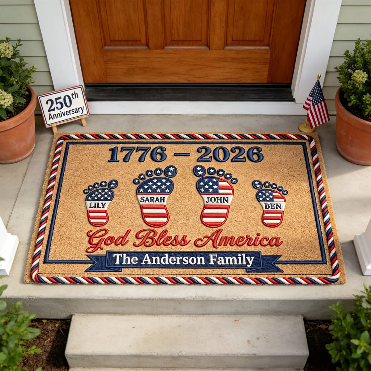 Personalized Family Doormat – America 250th Anniversary Edition Gifts For Family - Image 3