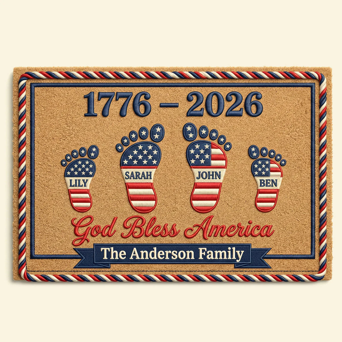 Personalized Family Doormat – America 250th Anniversary Edition Gifts For Family - Image 4