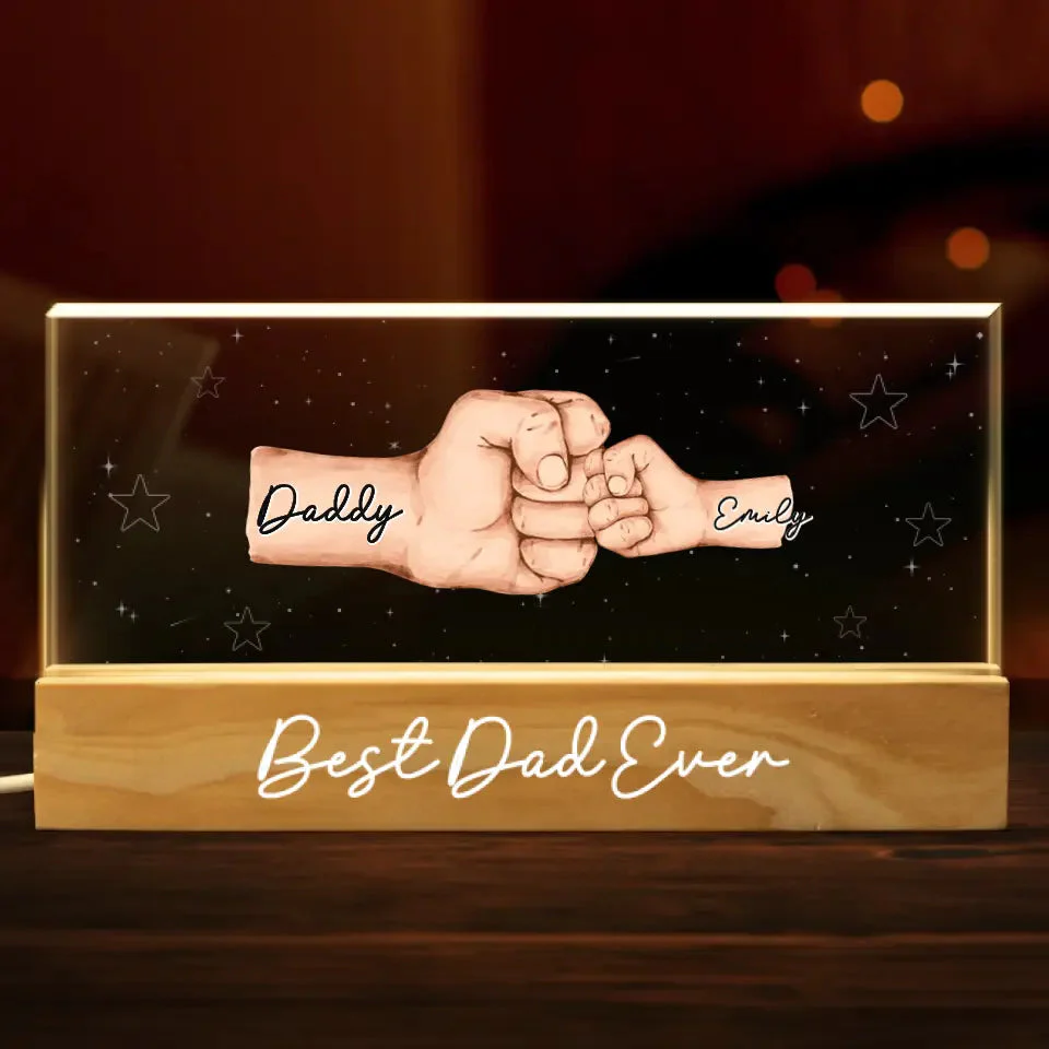 Personalized Family Fist Bump Acrylic LED Night Light Gift For Dad, Grandpa - Image 2