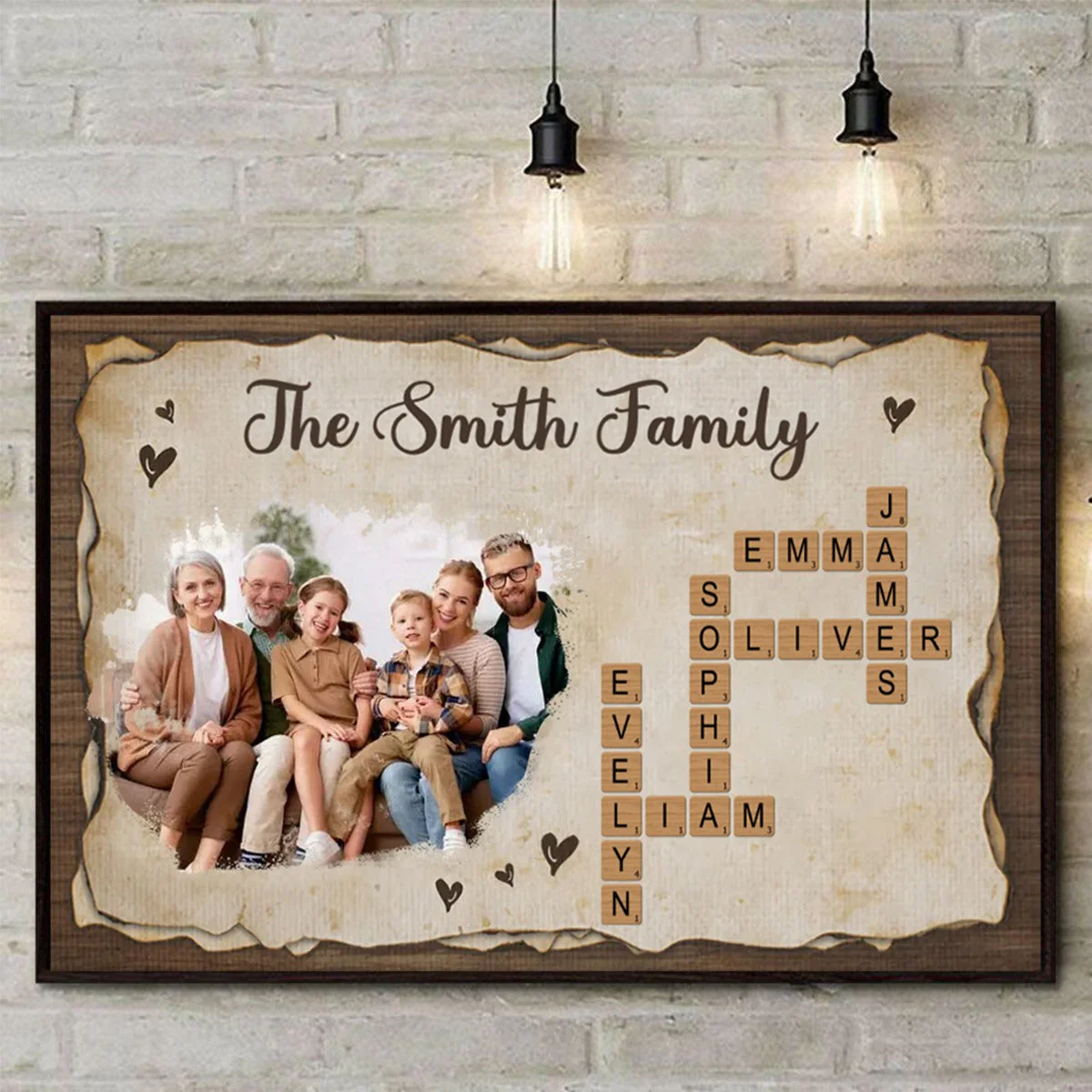 Personalized Family Gift Love Never Ends Crossword Puzzle Poster - Image 3