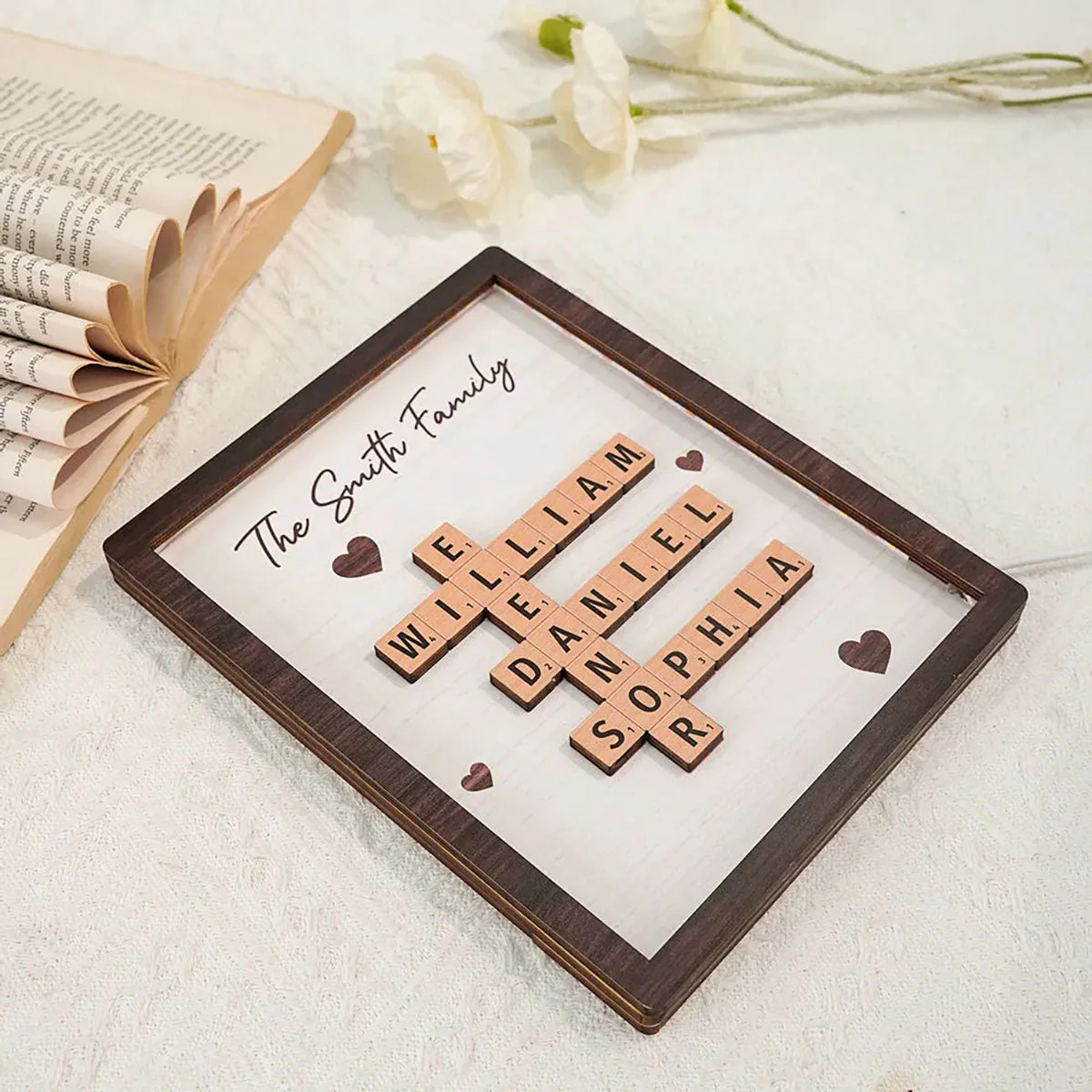 Personalized Family LED Plaque ā 2-Layer Wooden Family Crossword Art ā Deal Gift for Families - Image 5
