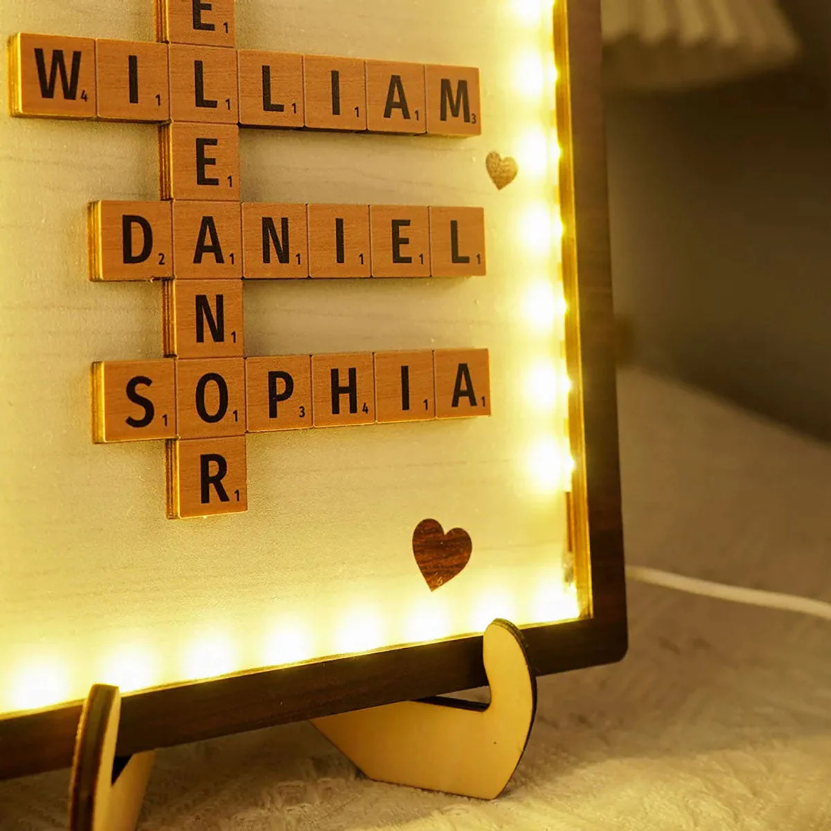 Personalized Family LED Plaque ā 2-Layer Wooden Family Crossword Art ā Deal Gift for Families - Image 6