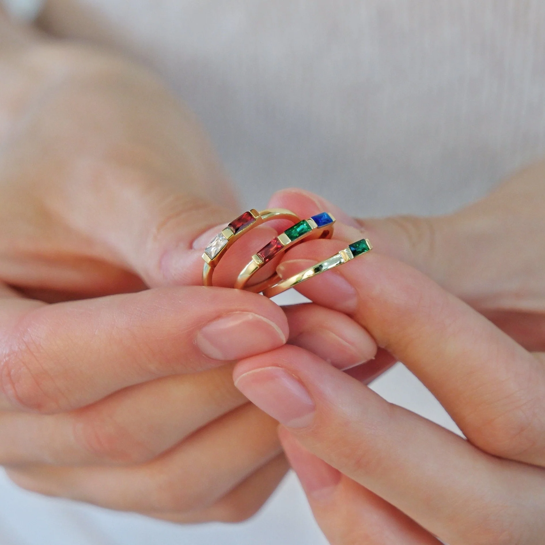 Personalized Family Minimalist Dainty Birthstone Ring Gift for Her, Birthday Gift - Image 2