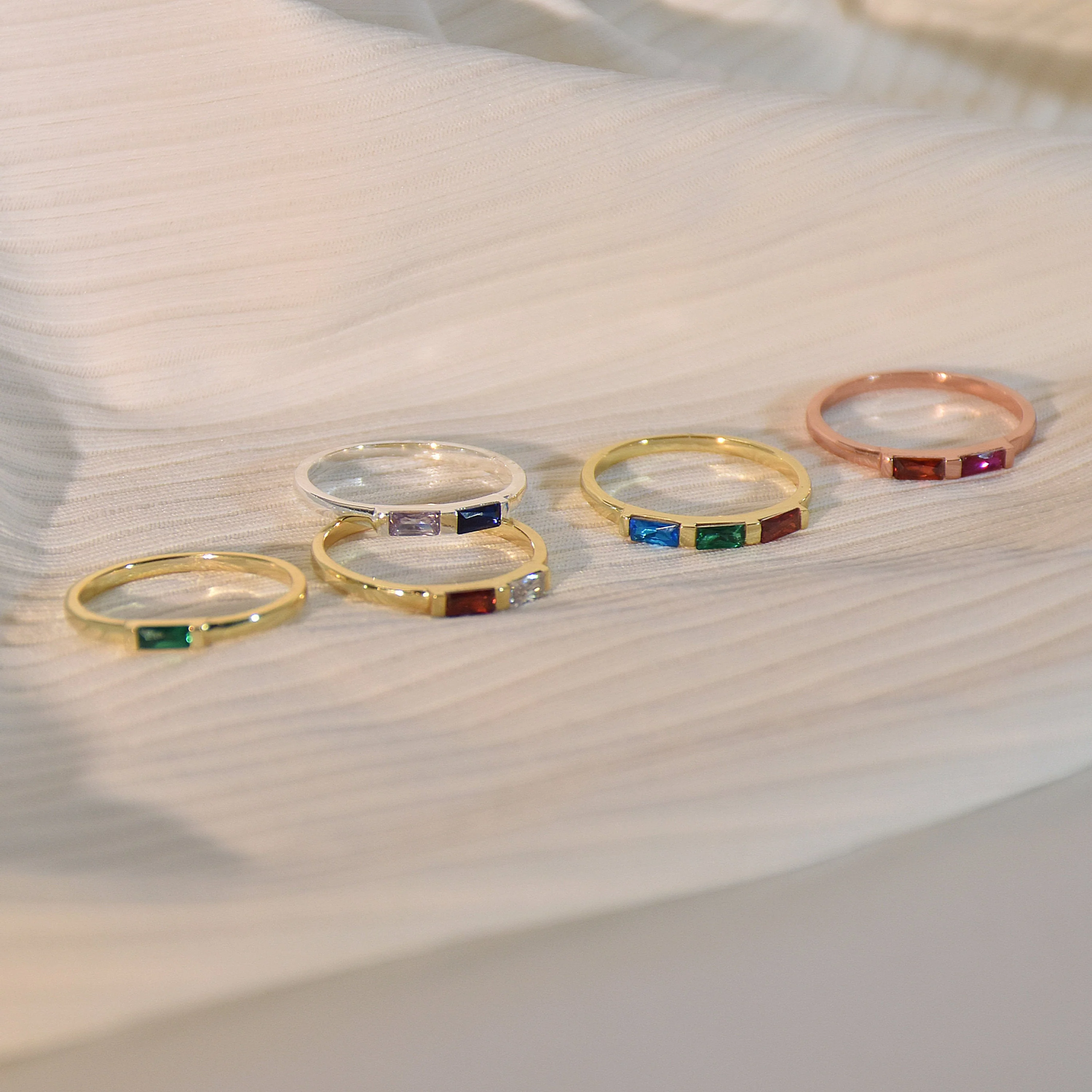 Personalized Family Minimalist Dainty Birthstone Ring Gift for Her, Birthday Gift - Image 6