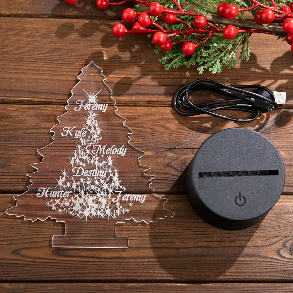 Personalized Family Name Christmas Tree Night-Cute Gift for Family - Image 4