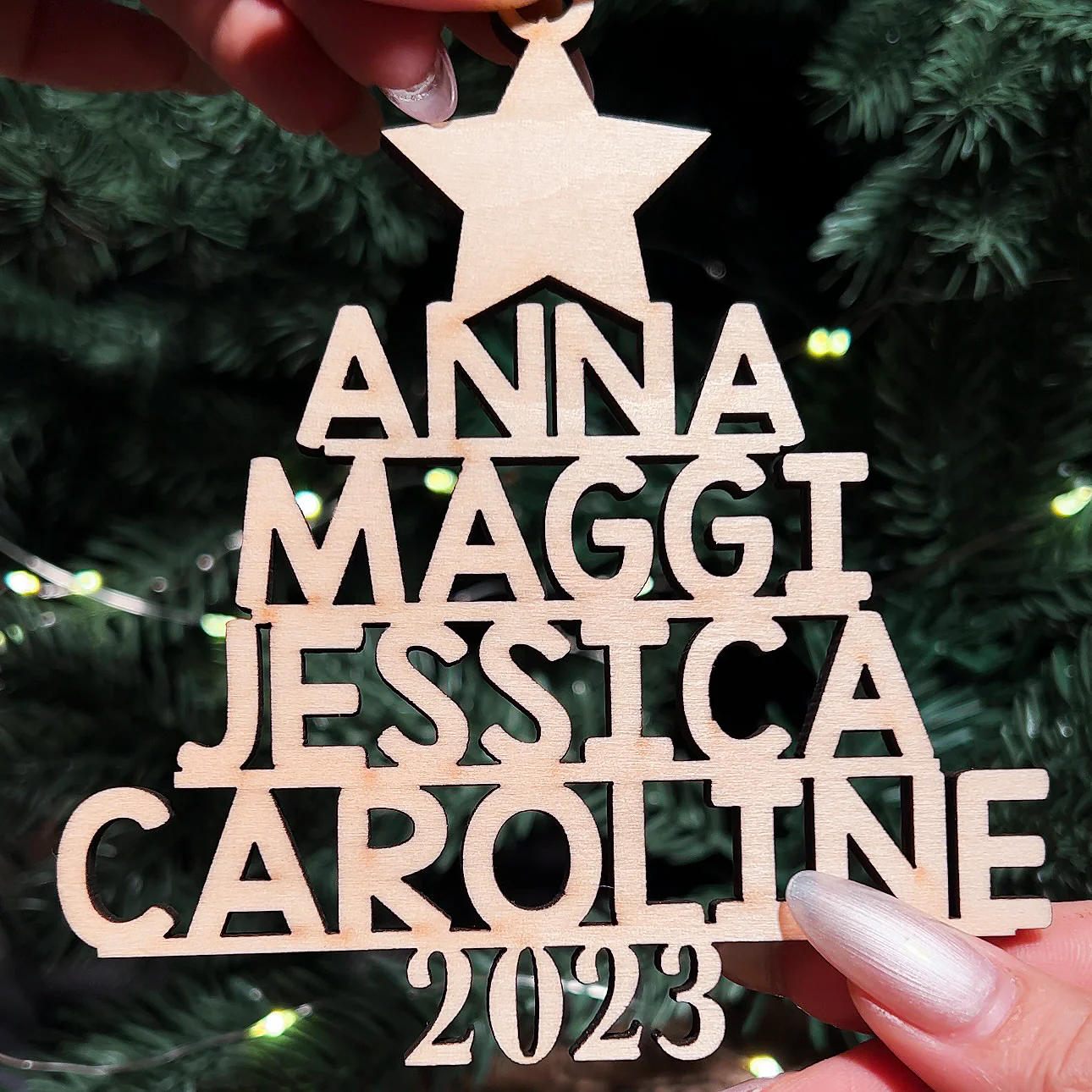 Personalized Family Name Wooden Ornament - Image 4