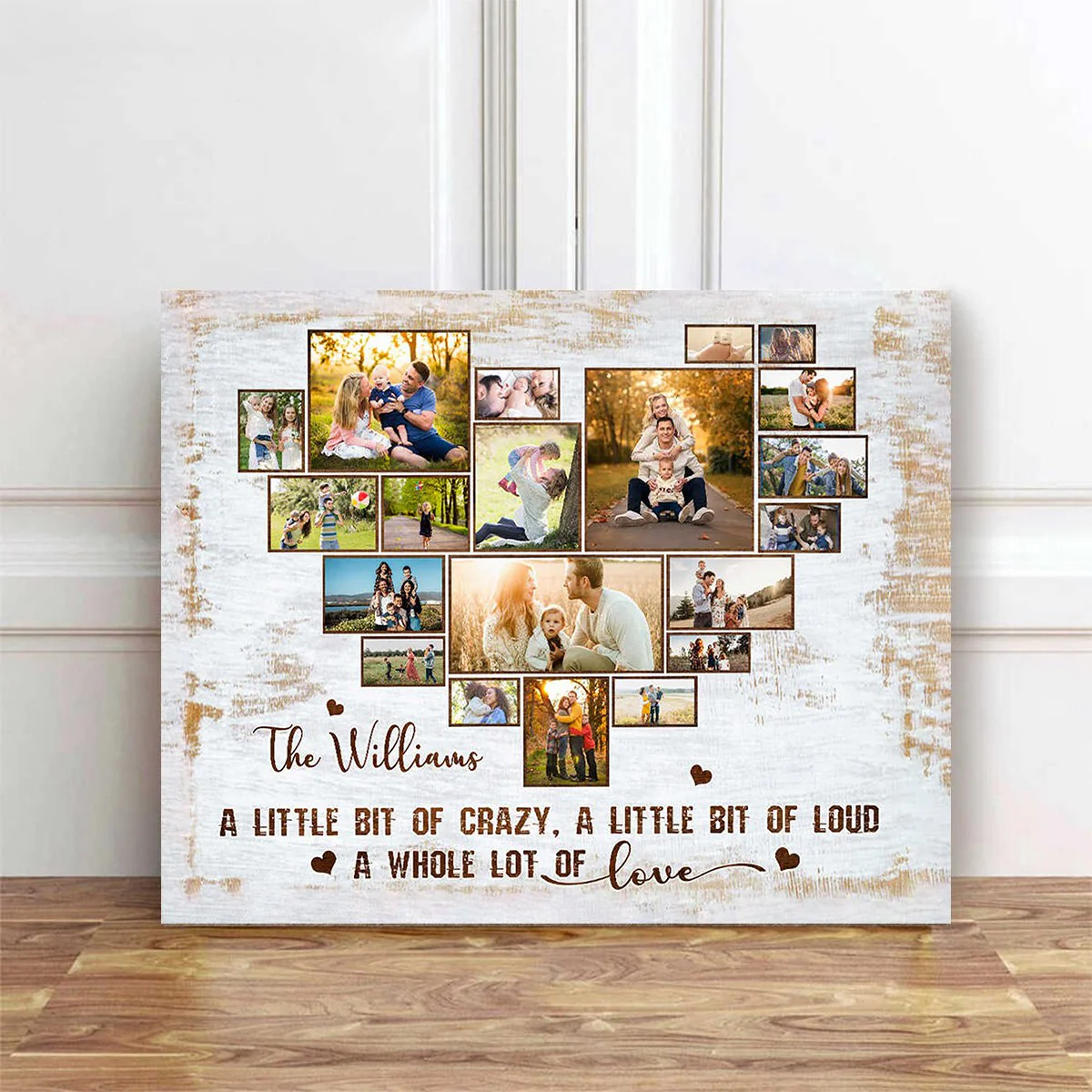 Personalized Family Photo Heart Shape Collage Poster,Gift For Mom and Dad - Image 2