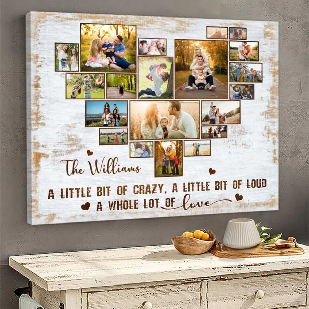 Personalized Family Photo Heart Shape Collage Poster,Gift For Mom and Dad - Image 3