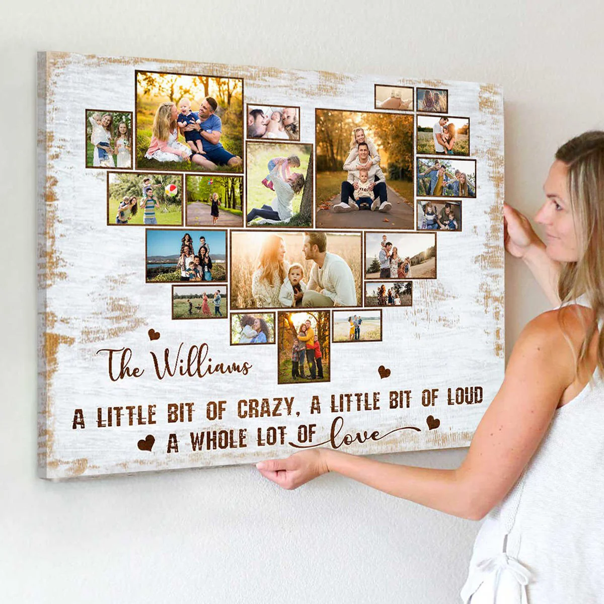 Personalized Family Photo Heart Shape Collage Poster,Gift For Mom and Dad - Image 5