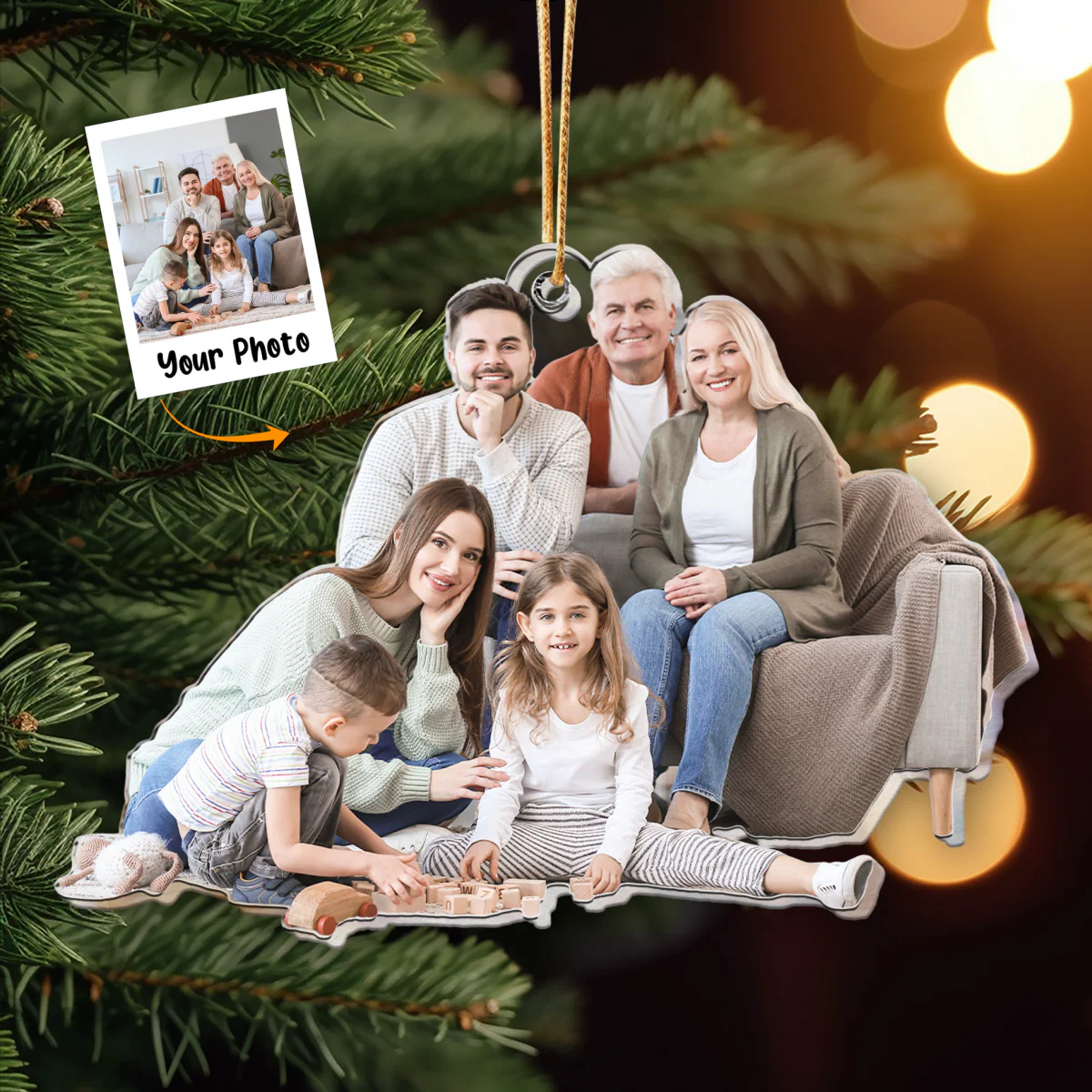Personalized Family Photo Ornament Christmas Gift - Image 3