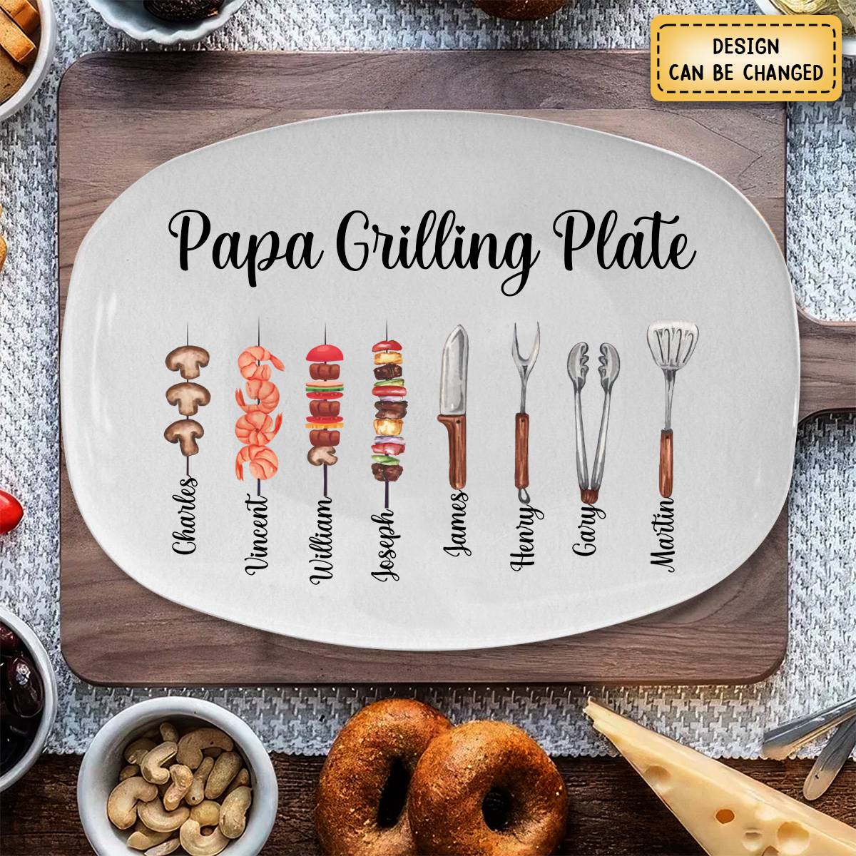Personalized Family Platter Gift For Dad, Grandpa, Father's Day - Image 2