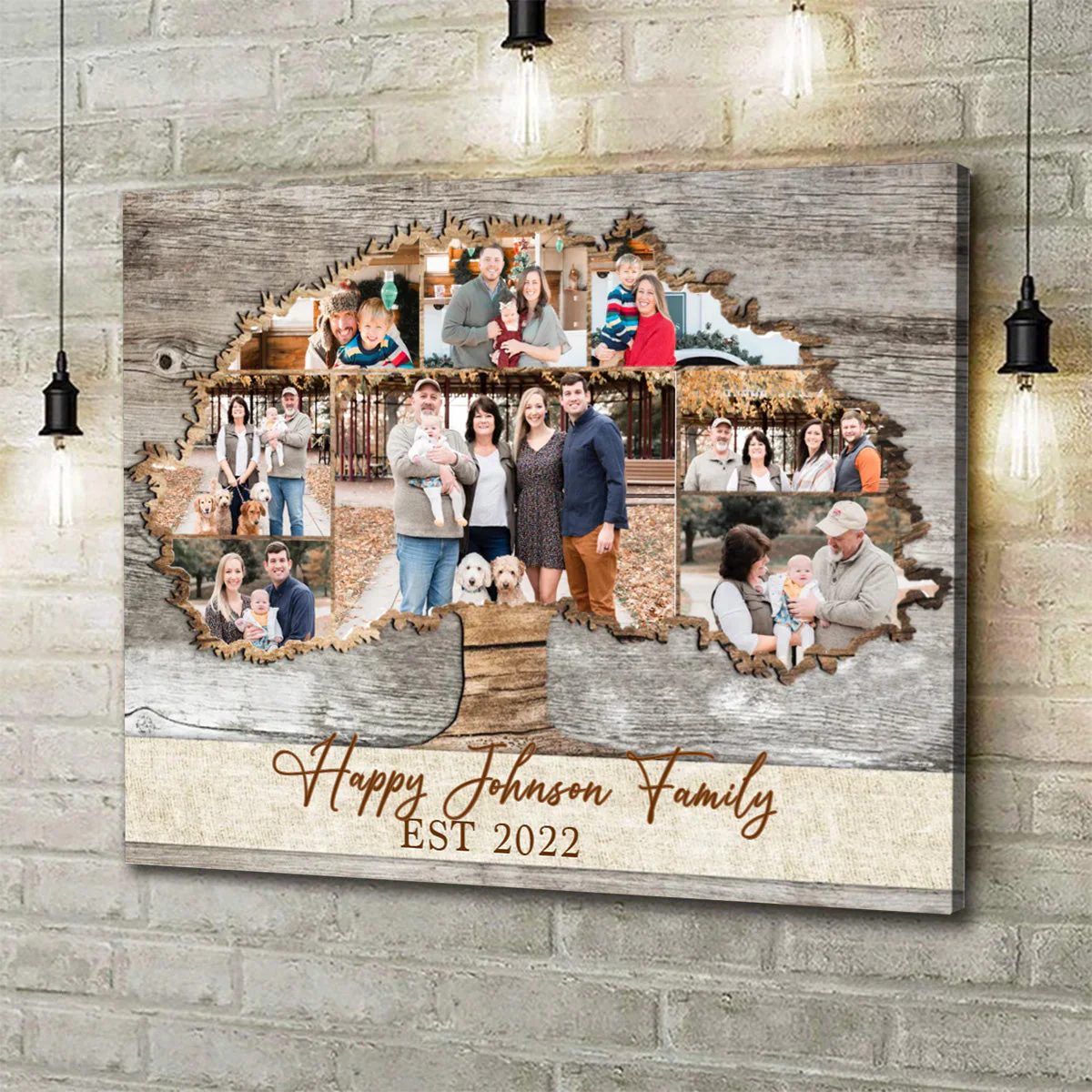 Personalized Family Tree Photo Collage Canvas Poster, Family Reunion Gifts - Image 3