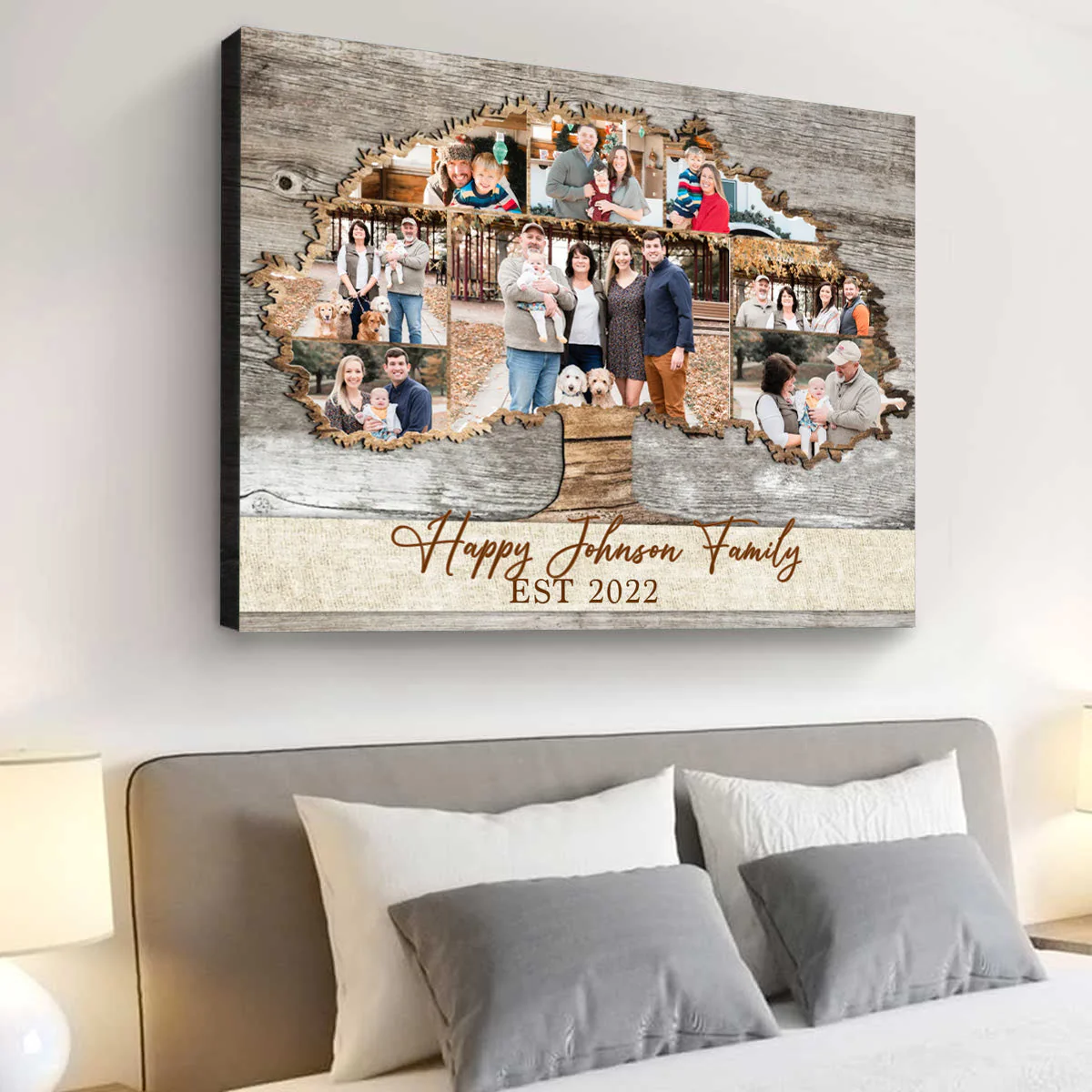 Personalized Family Tree Photo Collage Canvas Poster, Family Reunion Gifts - Image 5