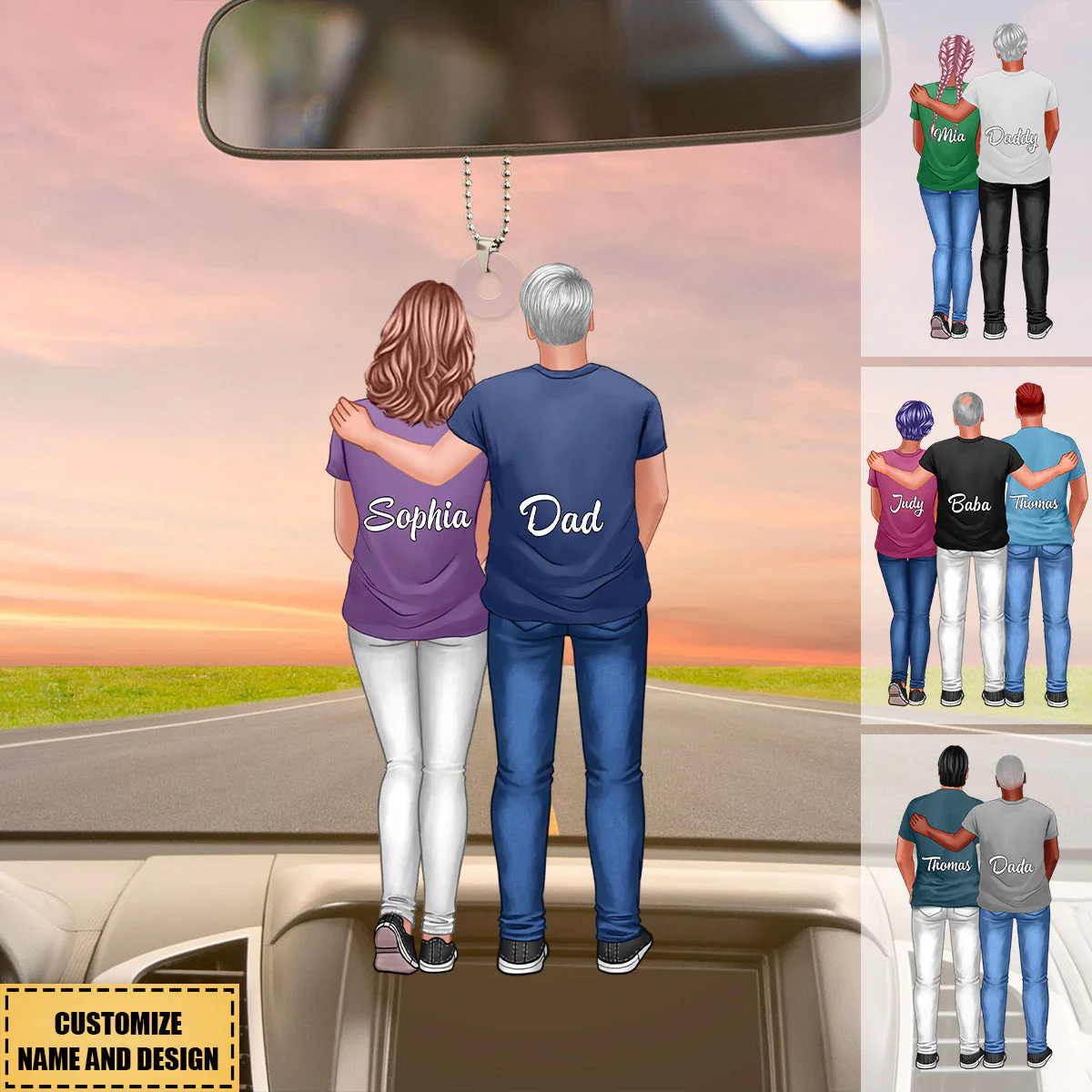 Personalized Father And Son,Daughter Family Acrylic Ornament Gift For Dad - Image 3
