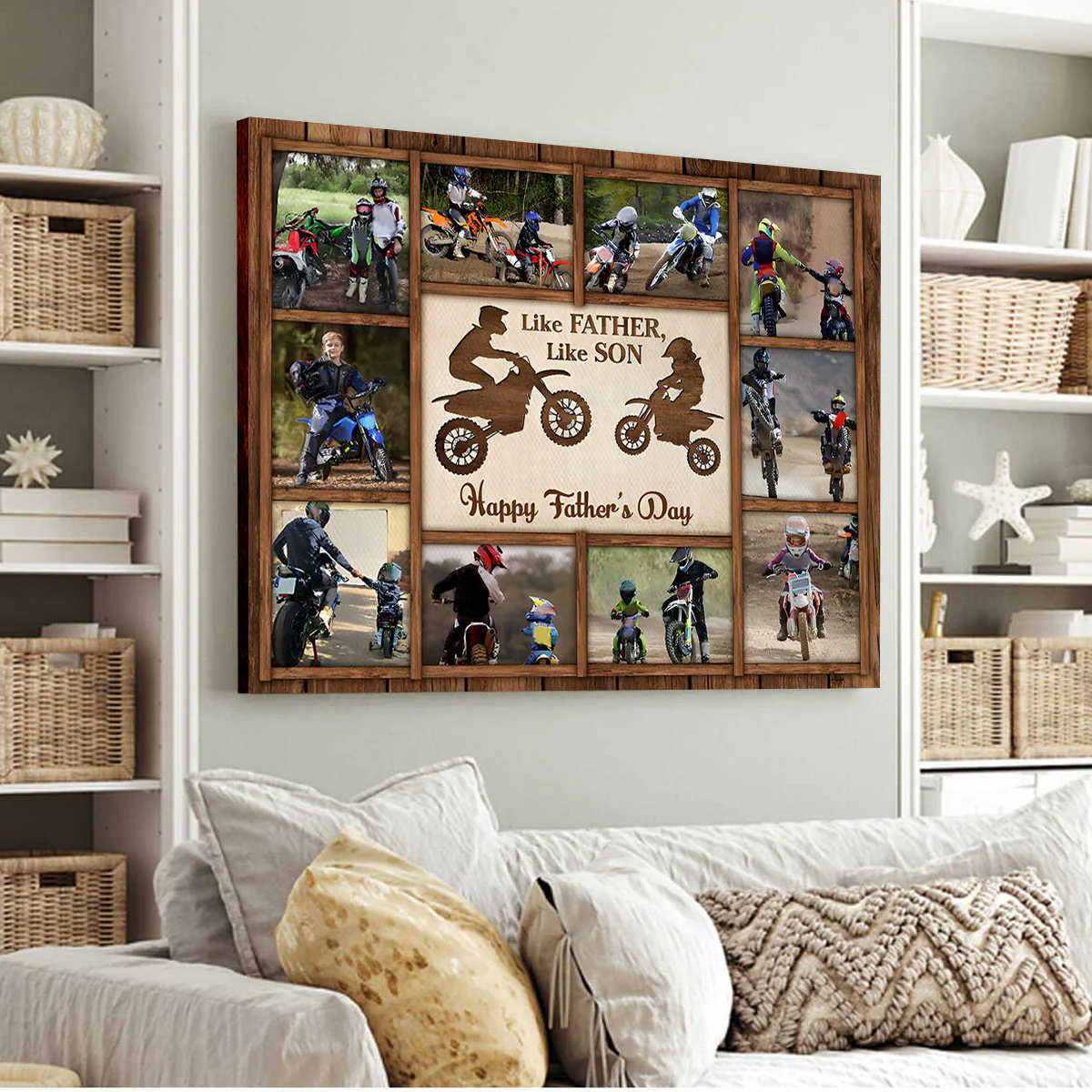 Personalized Father and Son Motocross Canvas/Poster Father’s Day Gift - Image 5