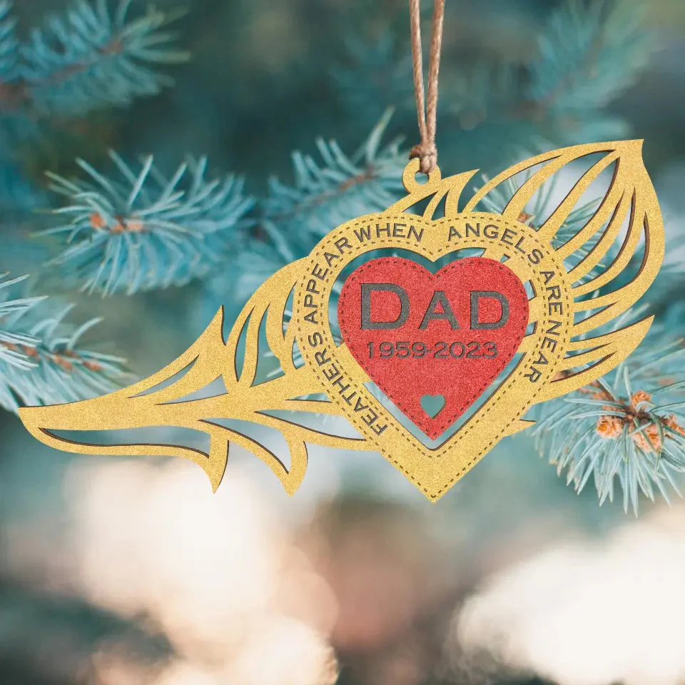 Personalized Feathers Appear When Angels Are Near Christmas Memorial Ornament - Image 5