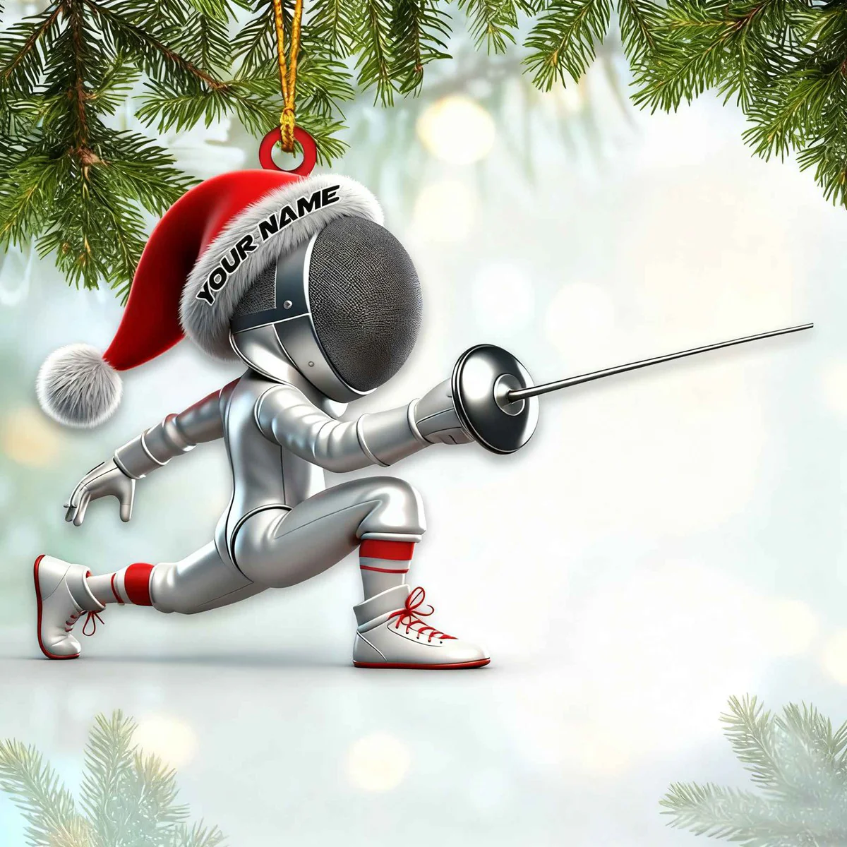 Personalized Fencing Christmas Ornament Fencing Lover Christmas Gift - Image 2