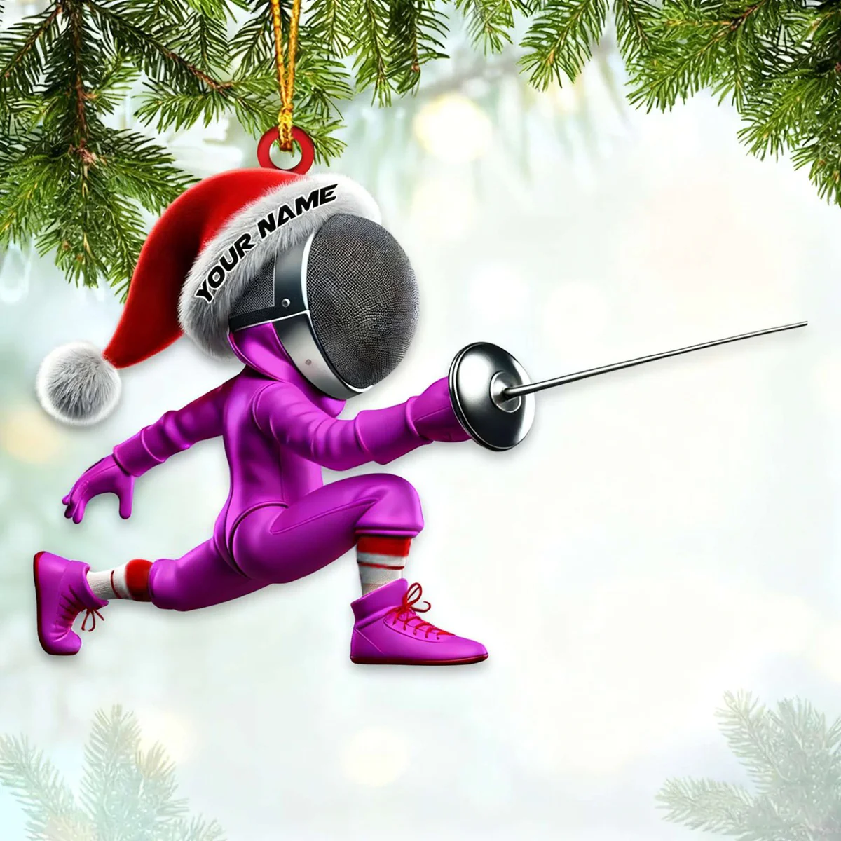 Personalized Fencing Christmas Ornament Fencing Lover Christmas Gift - Image 4