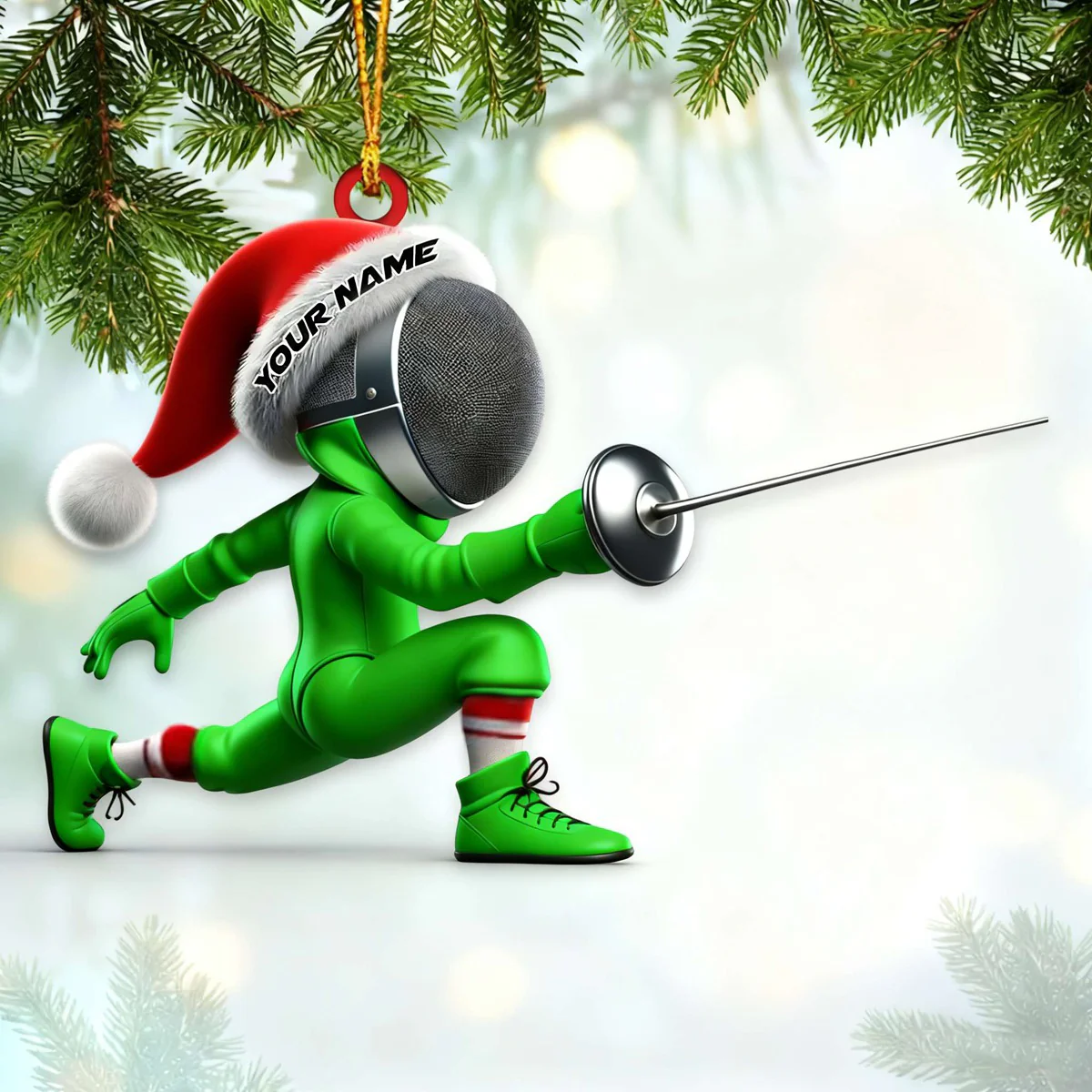 Personalized Fencing Christmas Ornament Fencing Lover Christmas Gift - Image 5