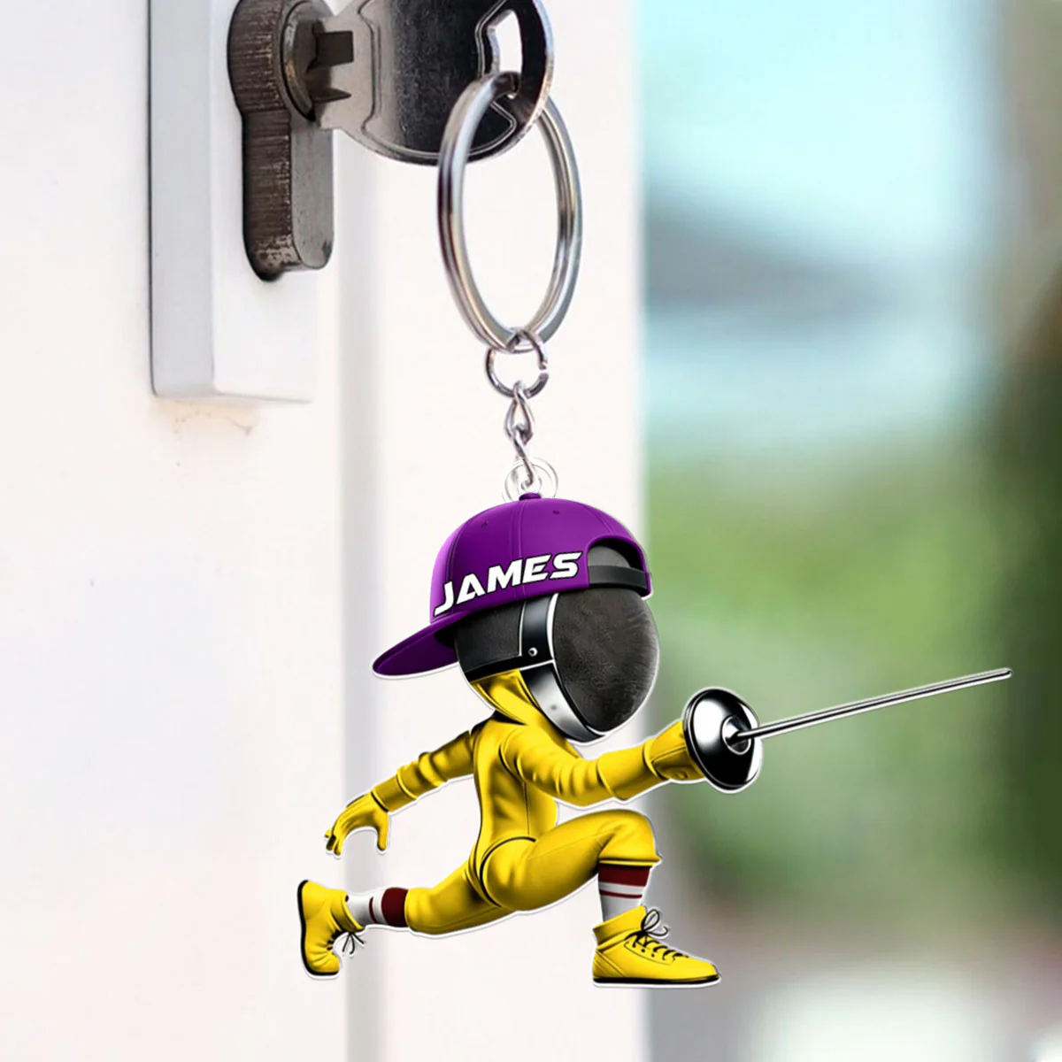 Personalized Fencing Keychain Gift For Fencing Lover - Image 2