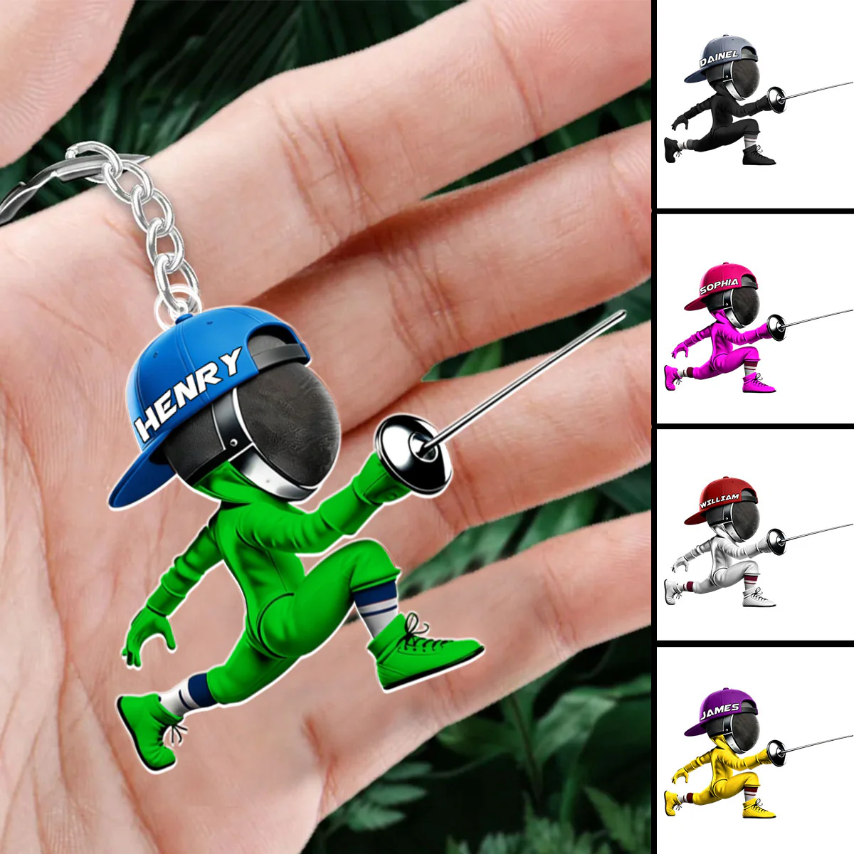 Personalized Fencing Keychain Gift For Fencing Lover - Image 3
