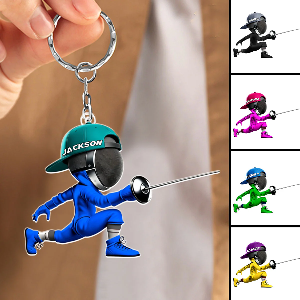 Personalized Fencing Keychain Gift For Fencing Lover - Image 5