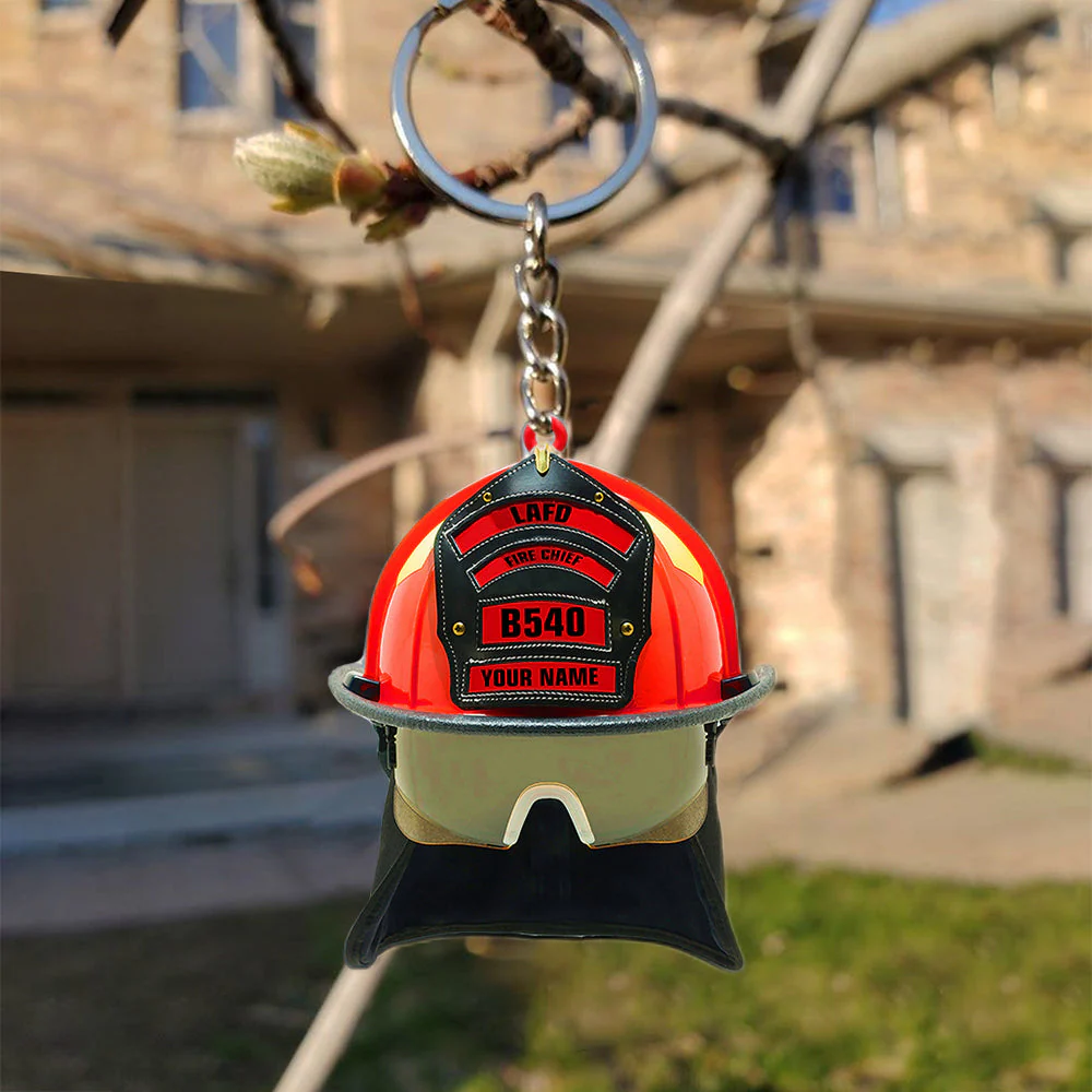 Personalized Firefighter Helmet Keychain-Gift For Firefighter - Image 3