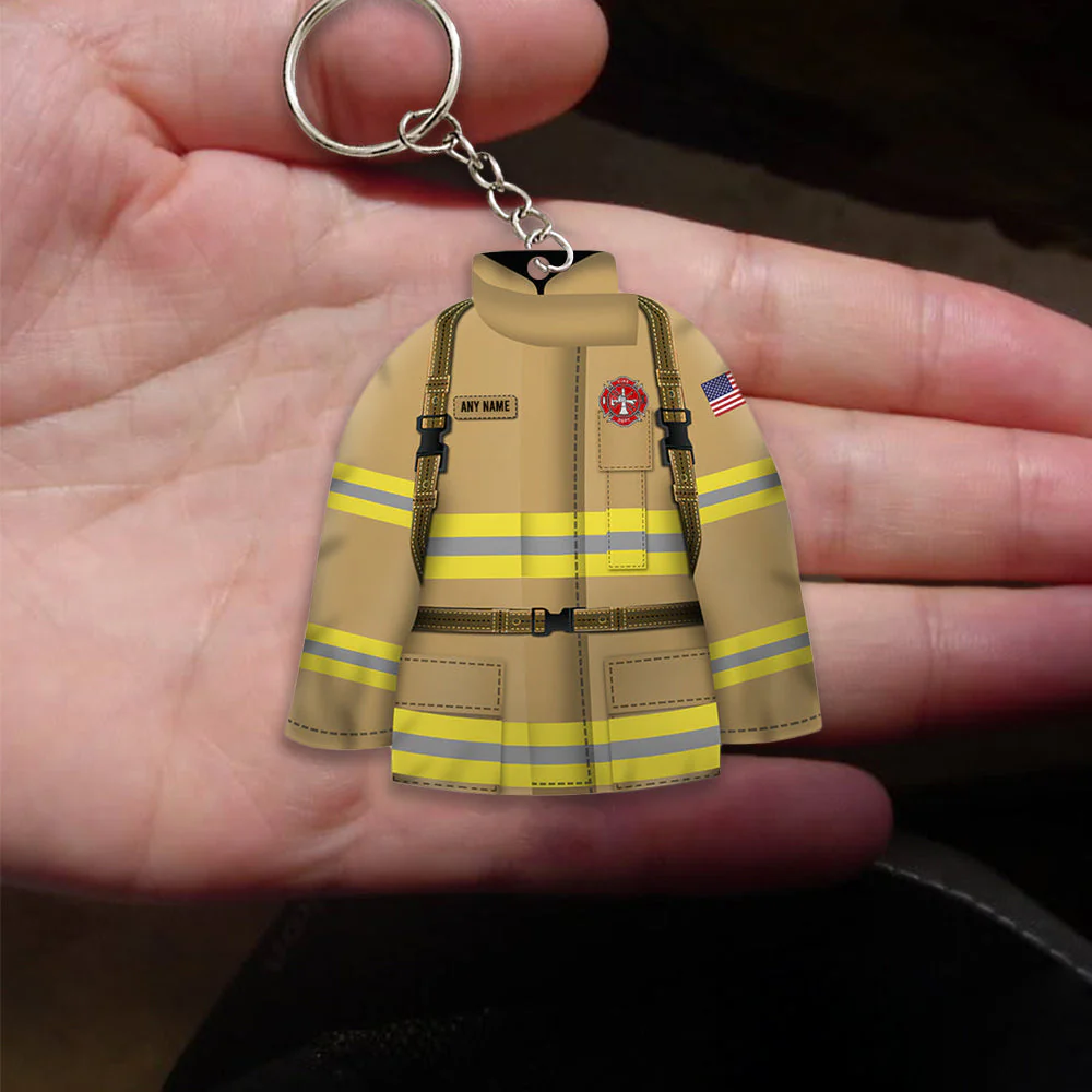 Personalized Firefighter Uniform Keychain-Custom Logo, Name,Color - Image 3