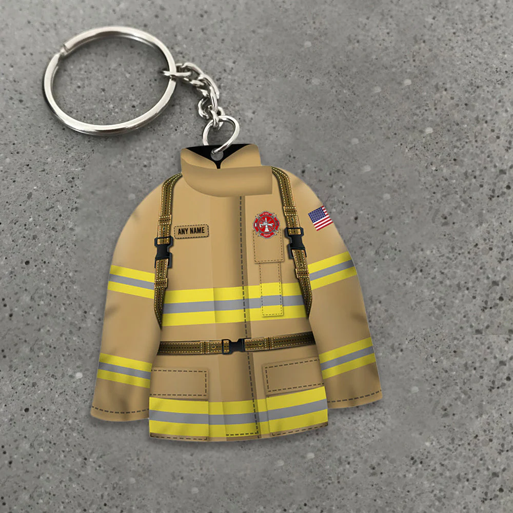 Personalized Firefighter Uniform Keychain-Custom Logo, Name,Color - Image 4