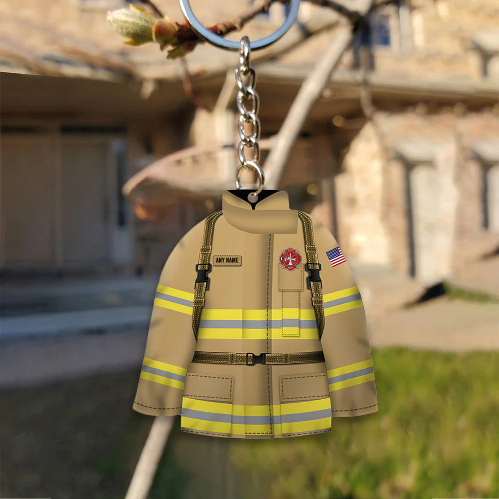 Personalized Firefighter Uniform Keychain-Custom Logo, Name,Color - Image 5