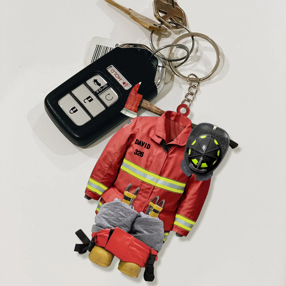 Personalized Firefighter Uniform Keychain-Once A Firefighter/Always A Firefighter - Image 4