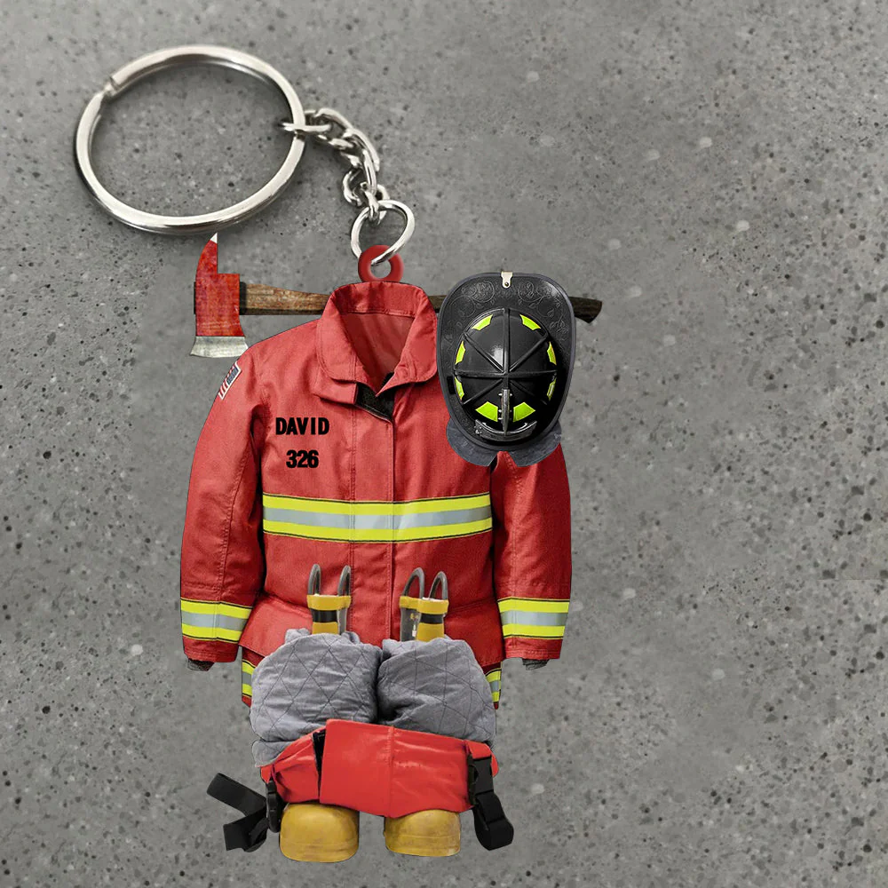 Personalized Firefighter Uniform Keychain-Once A Firefighter/Always A Firefighter - Image 6