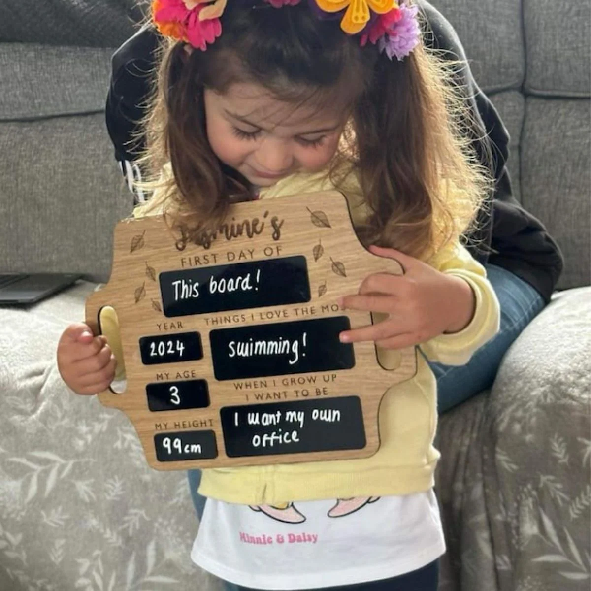 Personalized First Day of School Sign with handle - Reusable Memory Photo Board | Back To School | Starting School Nursery Preschool - Image 3