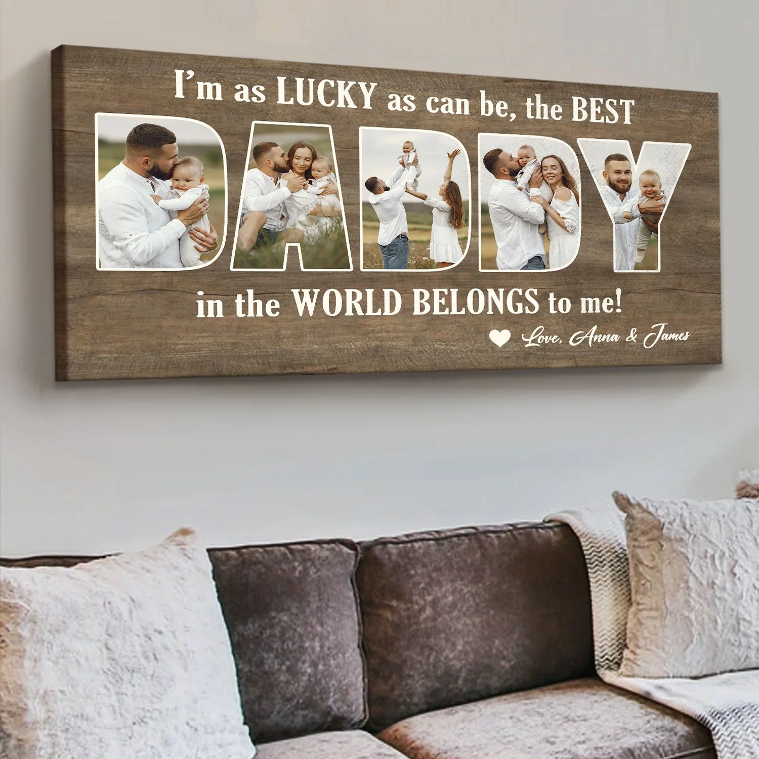 Personalized First Father’s Day Gift From Baby,Custom Daddy Photo Canvas Poster - Image 3