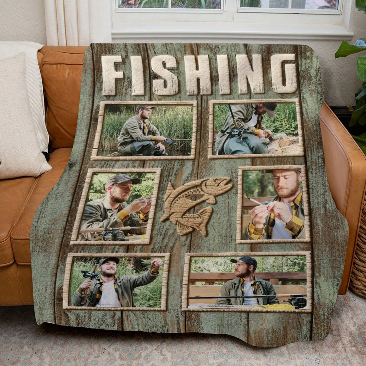Personalized Fisherman Fishing Photo Collage Blanket, Fishing Gifts For Men - Image 5