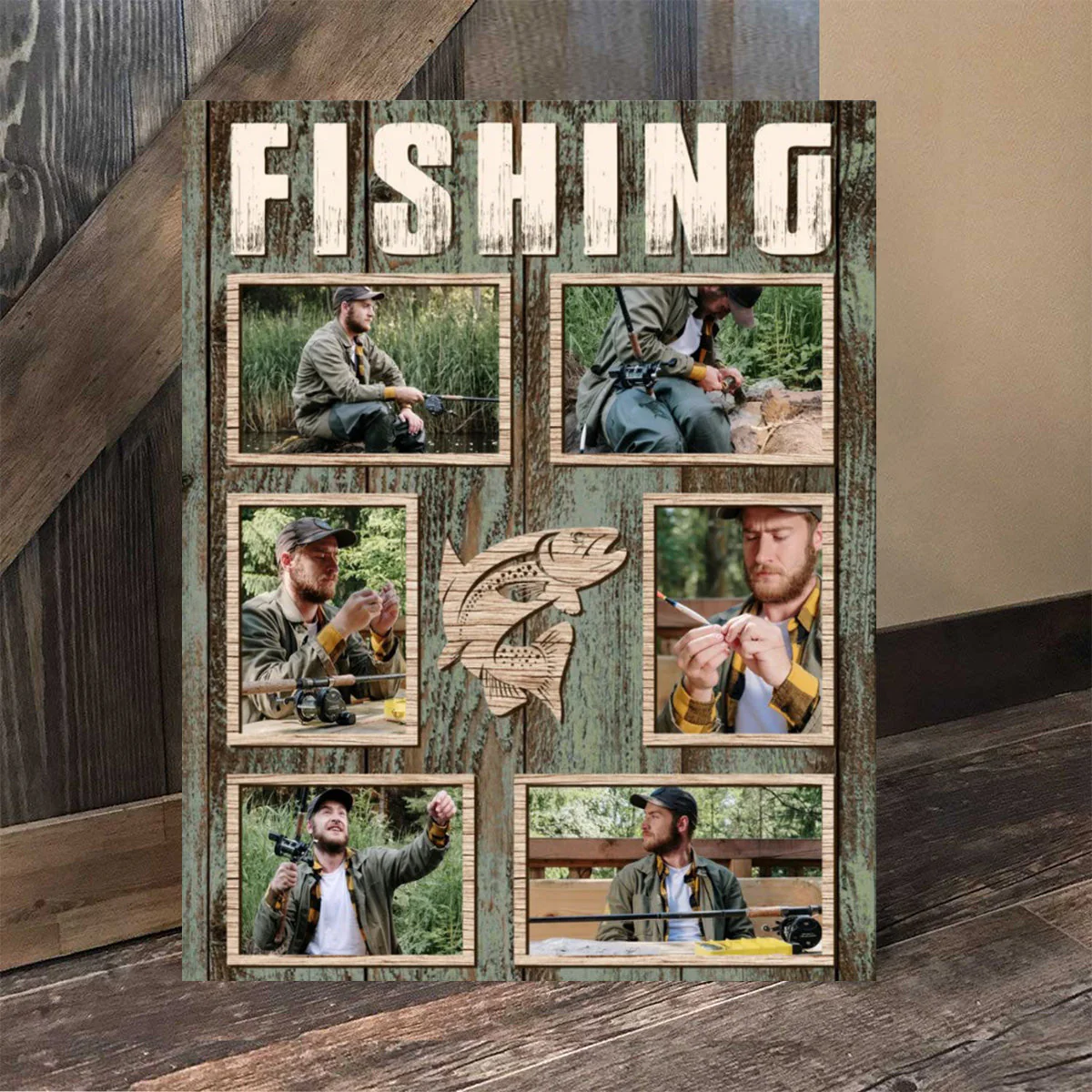 Personalized Fisherman Fishing Photo Collage Canvas Poster, Fishing Gifts For Men - Image 5