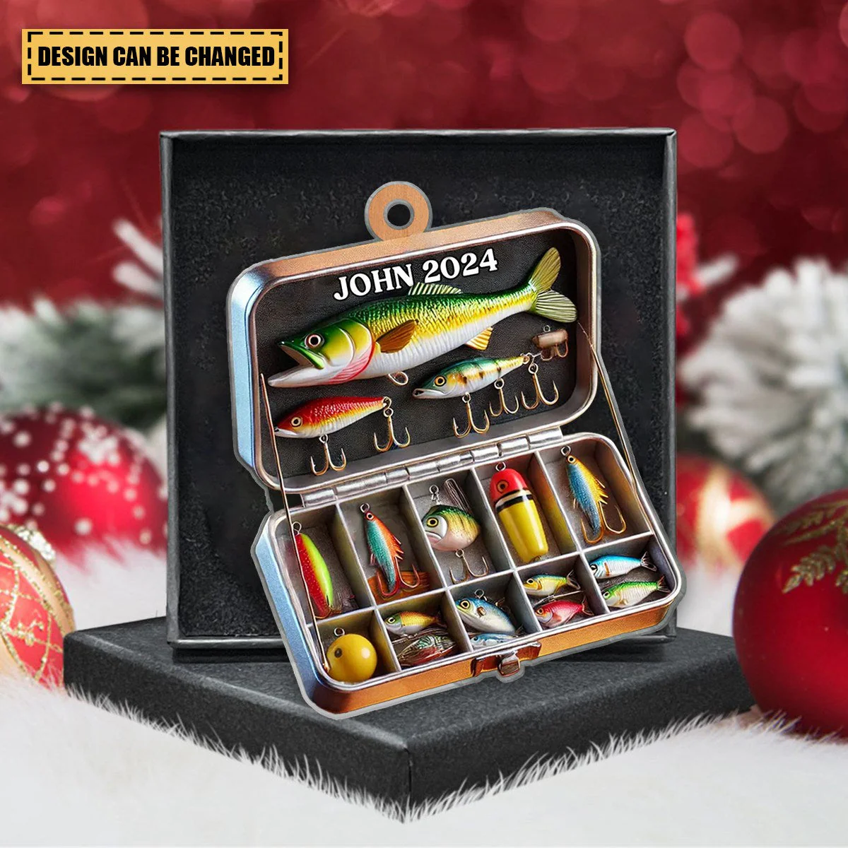 Personalized Fishing Tackle Box Acrylic Ornament, Fisherman Ornament - Image 4