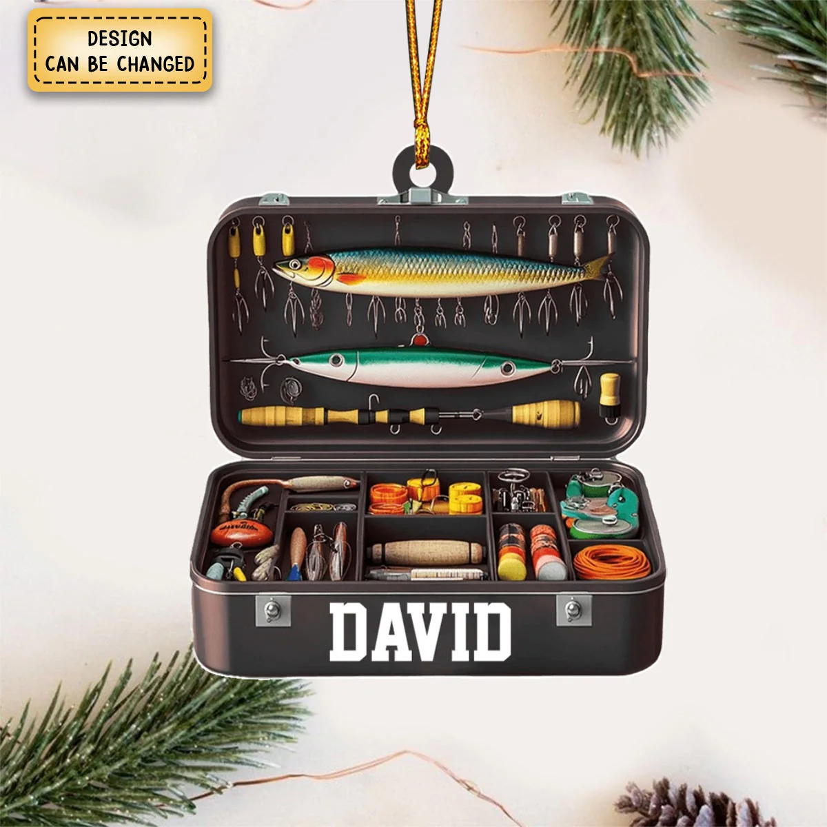Personalized Fishing Tackle Box Christmas Ornament, Gift For Fishing Lovers - Image 3