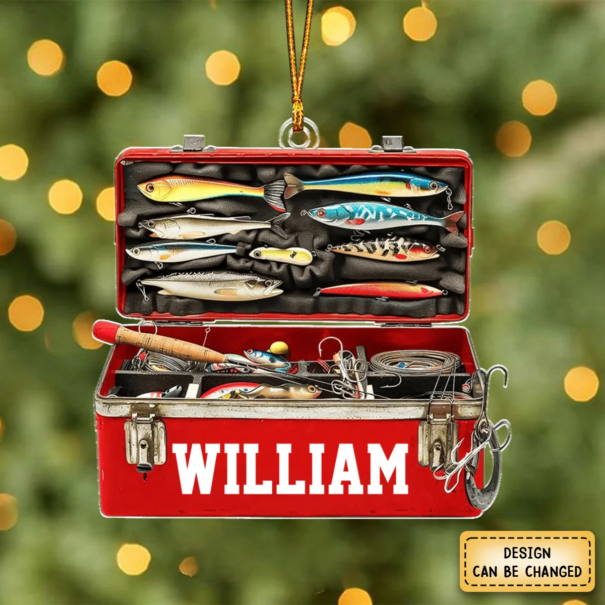 Personalized Fishing Tackle Box Christmas Ornament, Gift For Fishing Lovers - Image 4