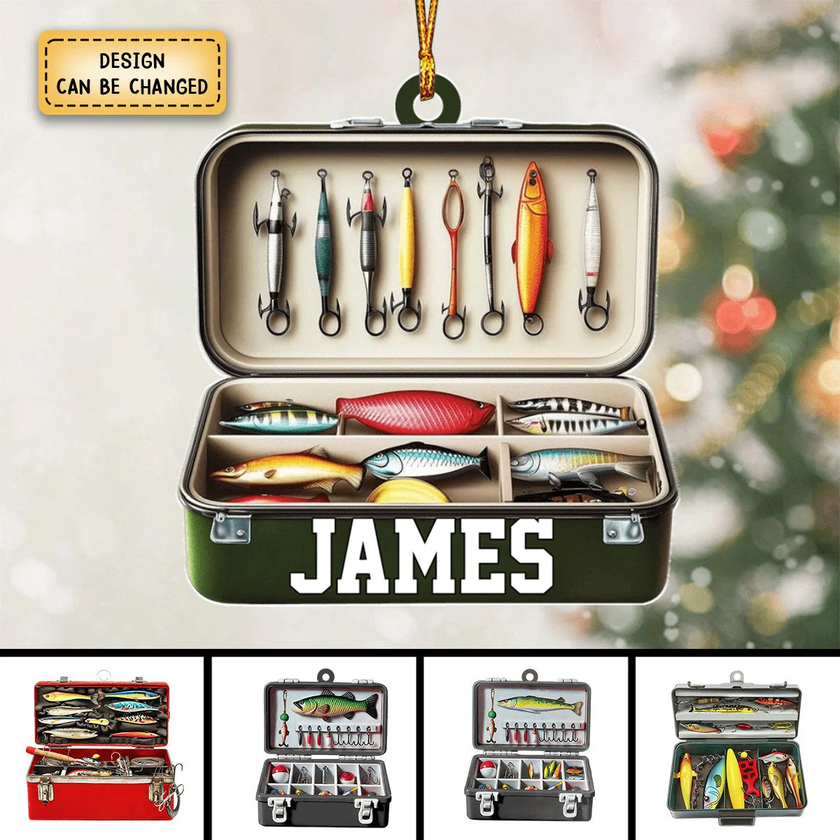 Personalized Fishing Tackle Box Christmas Ornament, Gift For Fishing Lovers - Image 5