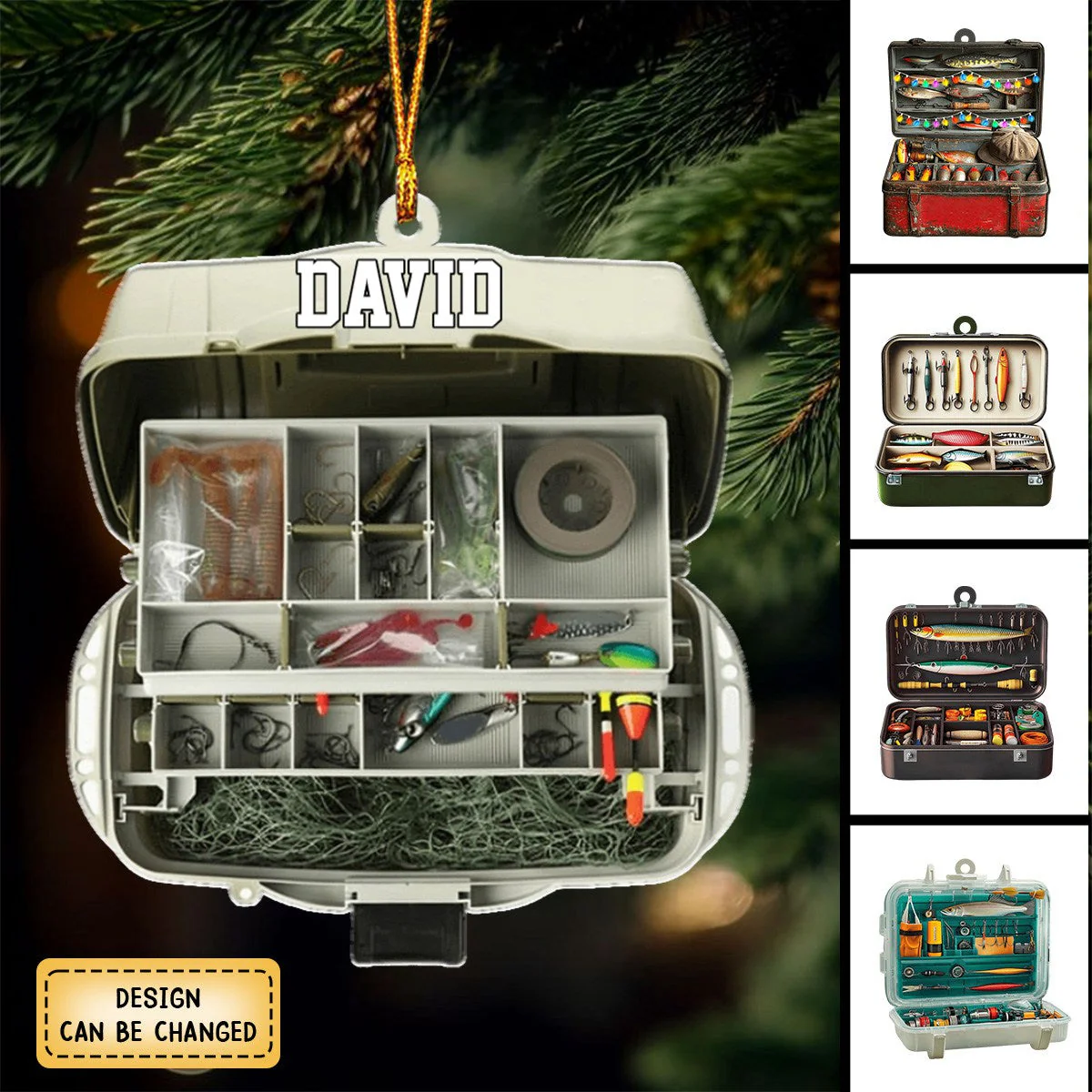Personalized Fishing Tackle Box Christmas Ornament, Gift For Fishing Lovers - Image 6
