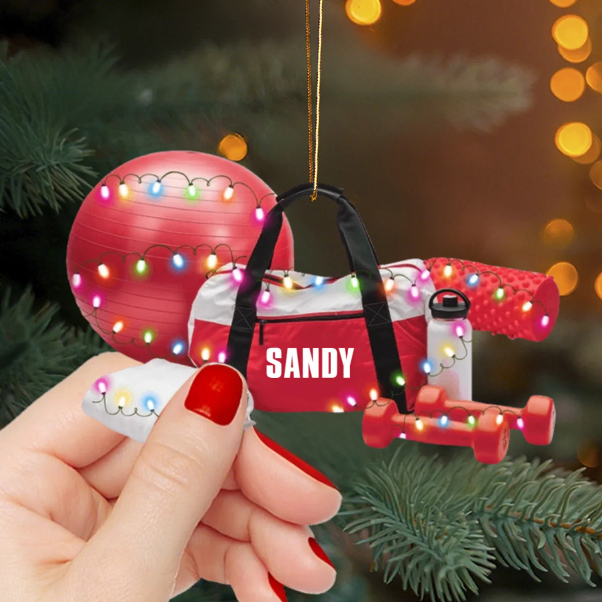 Personalized Fitness Workout Ornament, Gift For Body Builder - Image 2