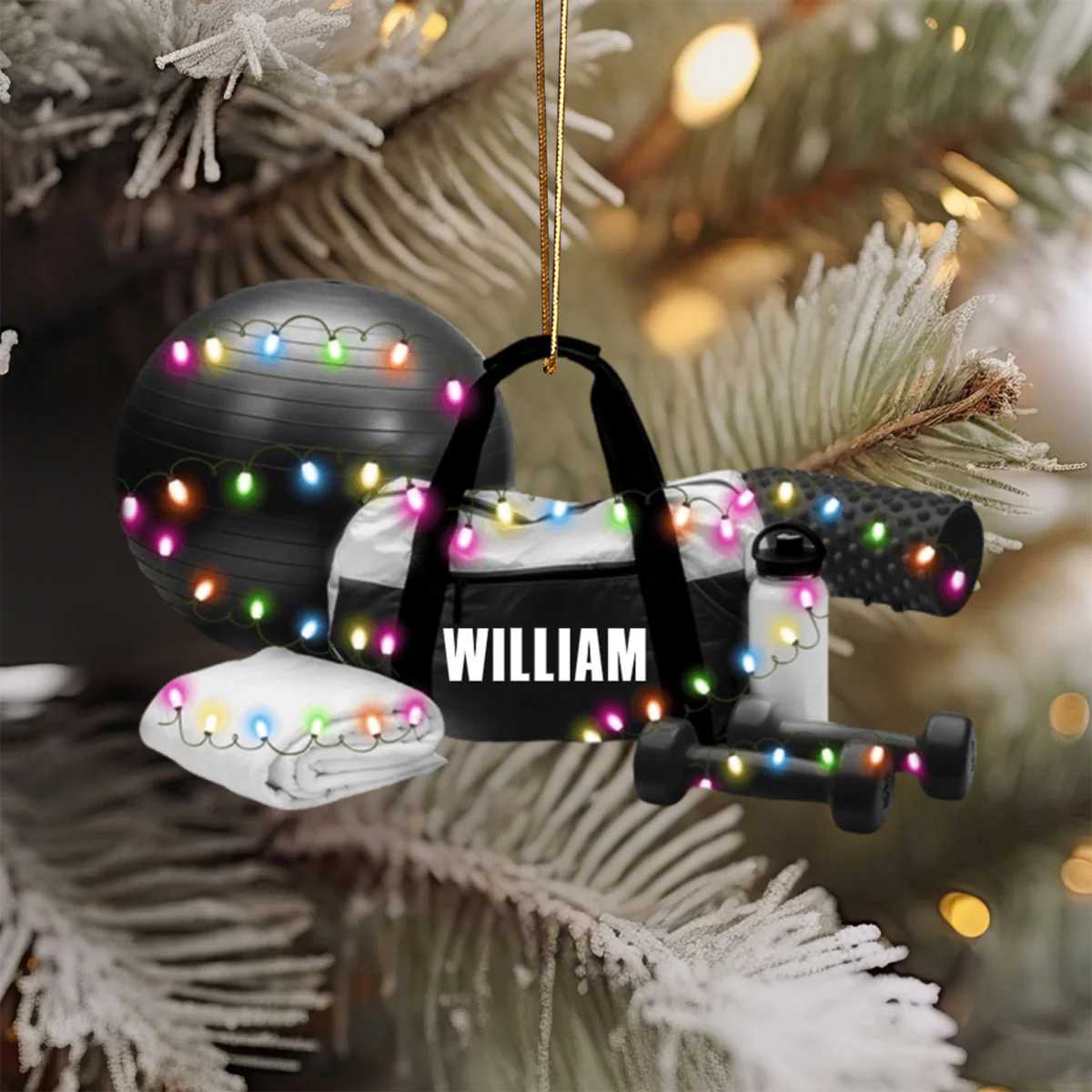 Personalized Fitness Workout Ornament, Gift For Body Builder - Image 4